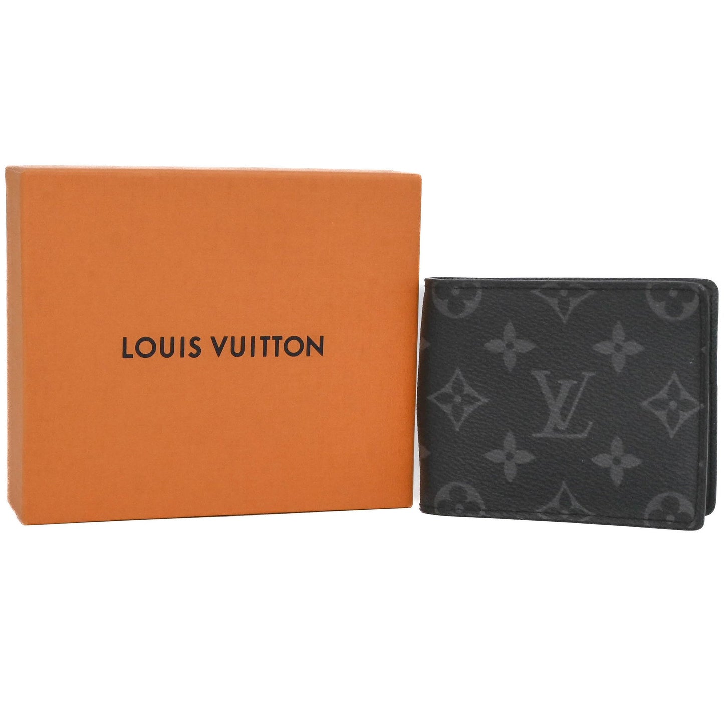 Louis Vuitton Monogram Eclipse Portefeuille Pans M62480 Compact Wallet In Black
