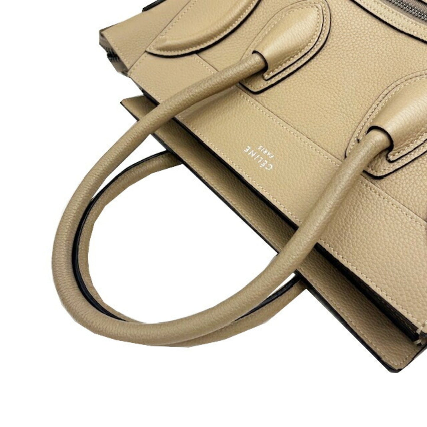 Celine Luggage Micro Shopper Leather Greige Handbag Tote Bag