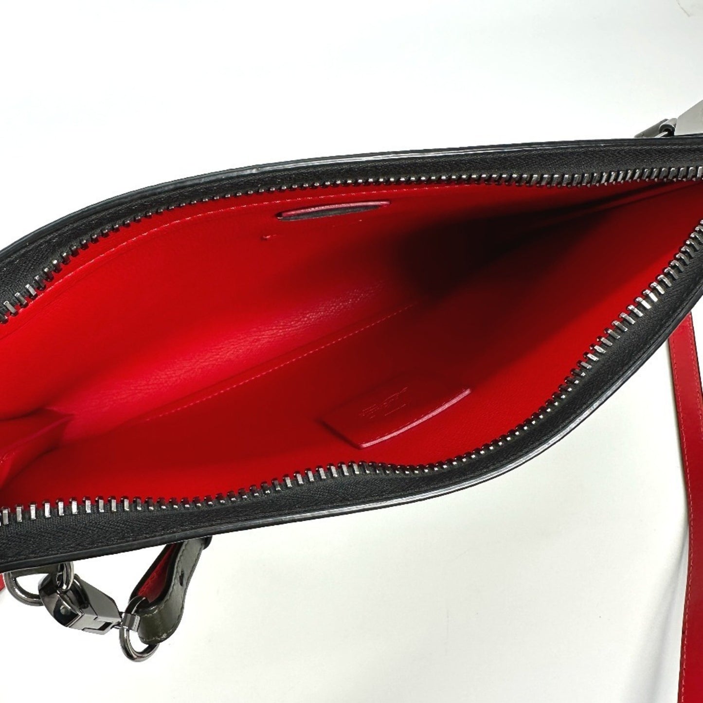 Christian Louboutin Logo 2Way Bag Pochette Clutch Shoulder Leather