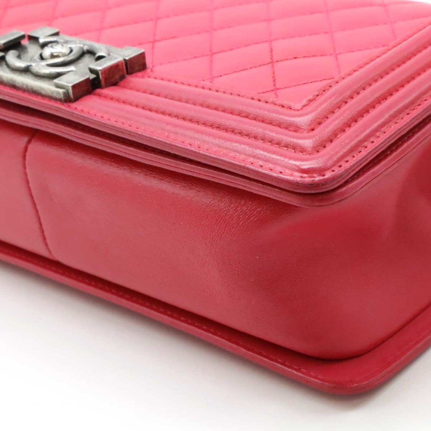 Chanel Boy Chanel Matelasse Coco Mark Chain Bag Shoulder Leather Pink A67086