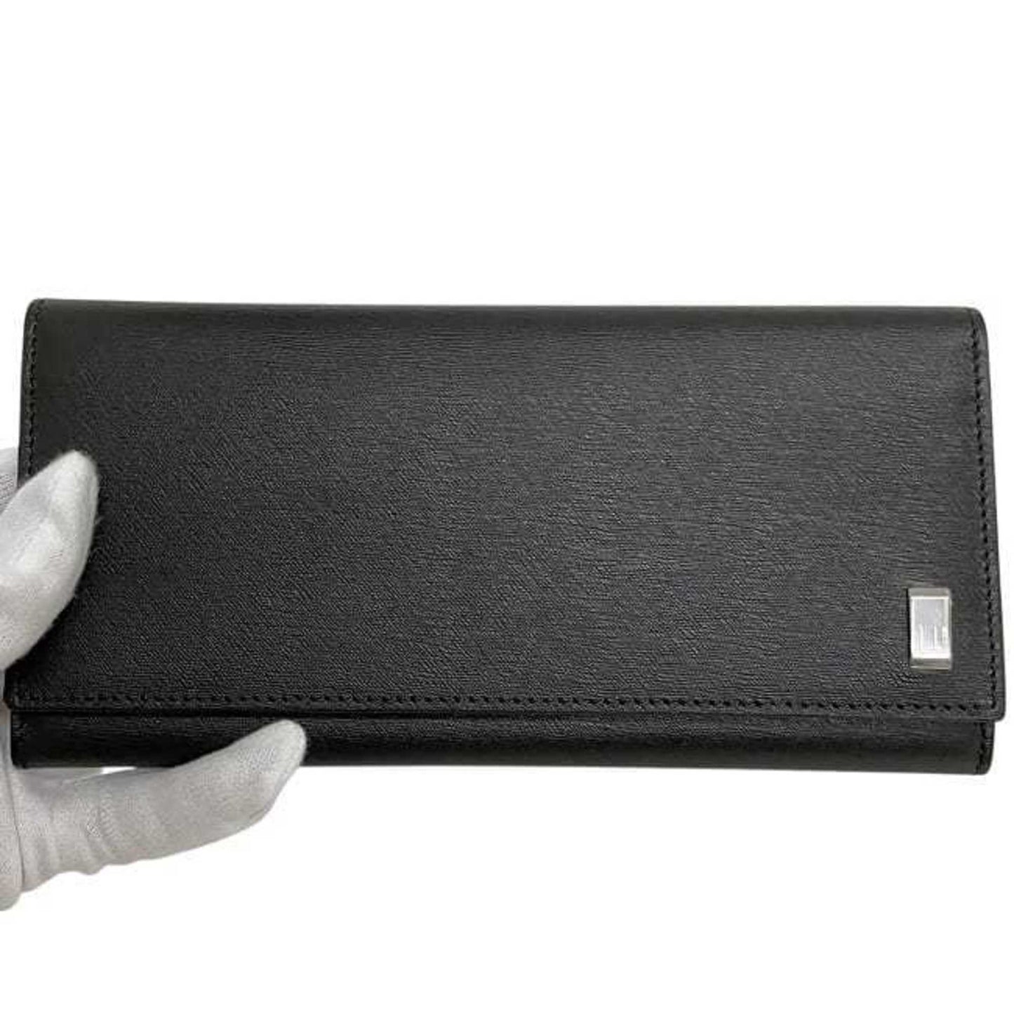 Dunhill Sidecar Leather Bifold Long Wallet (Ec-24011) In Black.