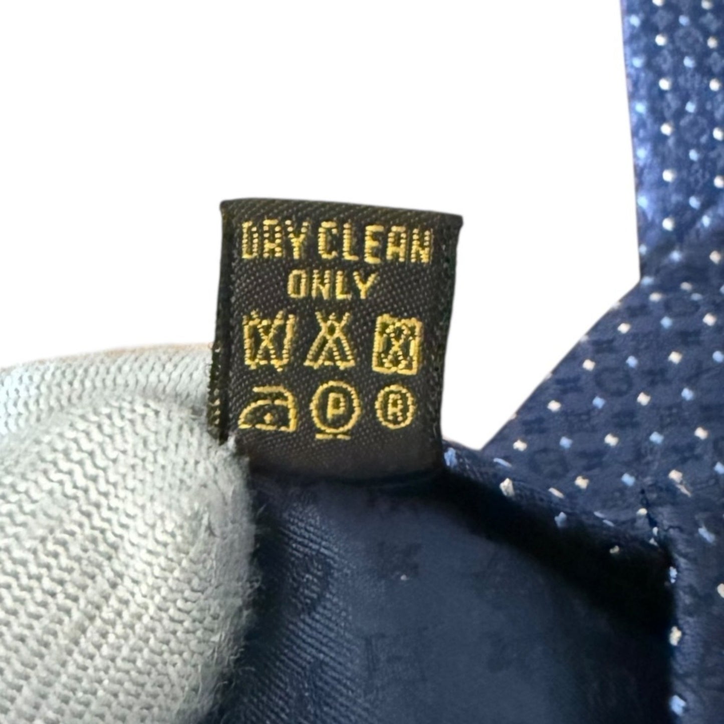 Louis Vuitton Monogram Dot Pattern 100% Silk Tie Navy