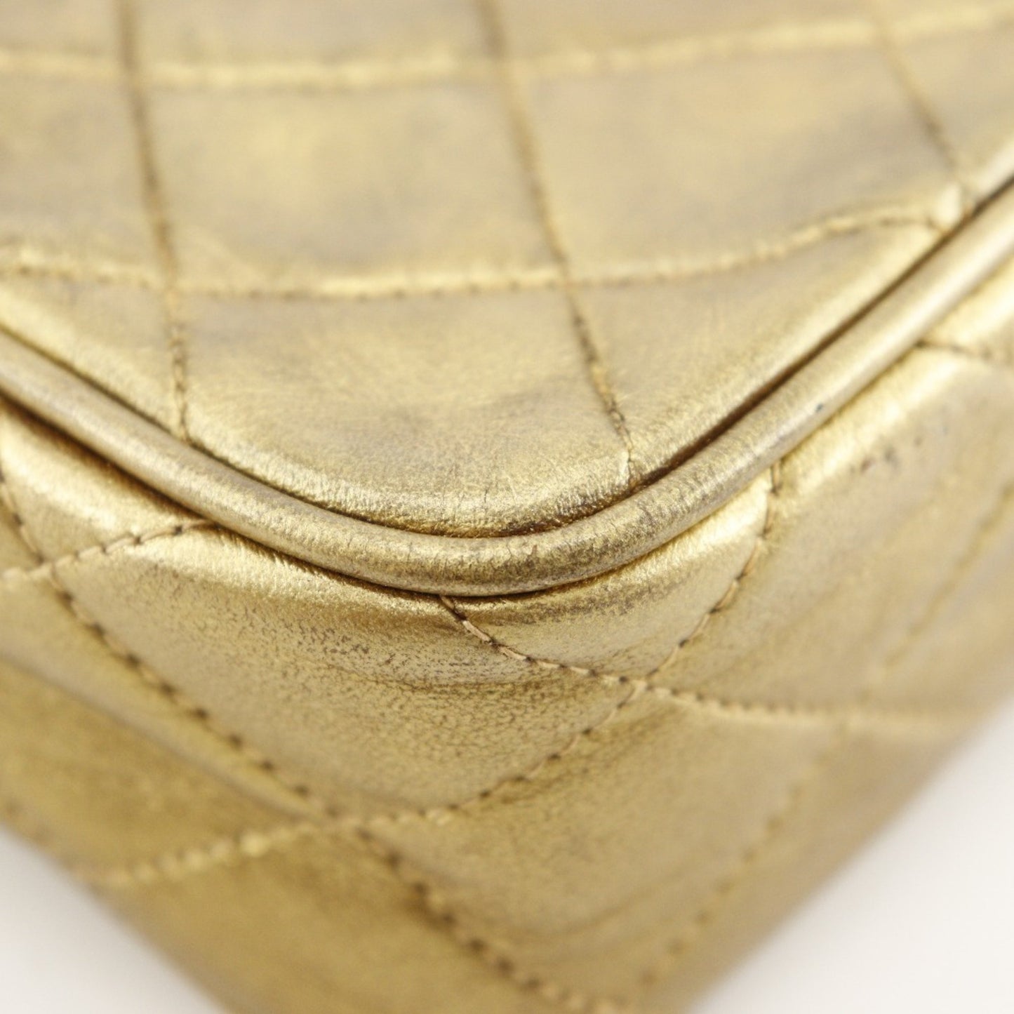 Chanel Chain Shoulder Bag Matelasse A03727 Lambskin Gold Fringe Chainshoulder