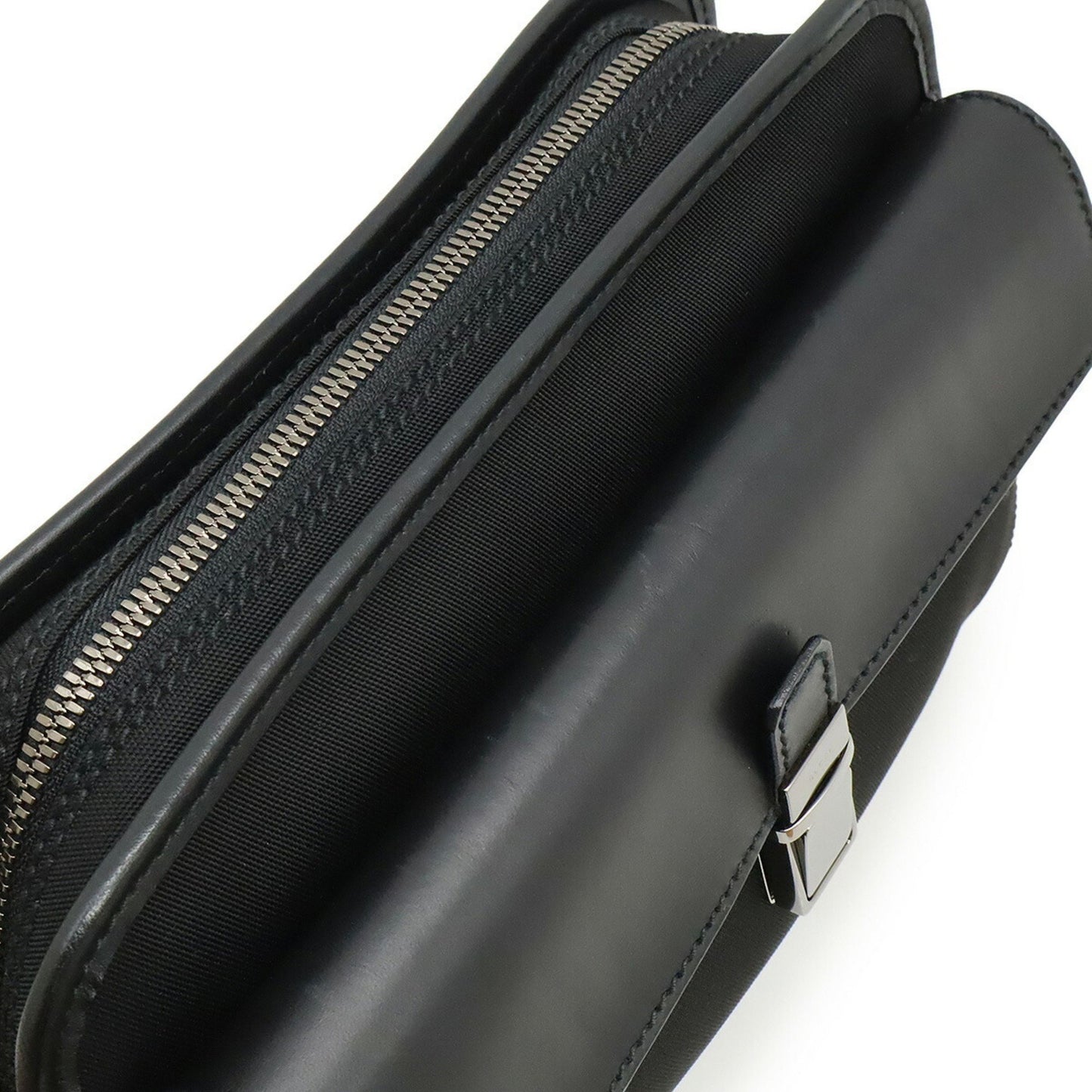 Gucci Gucci Second Bag Clutch Handbag Nylon Canvas Leather Black 108844