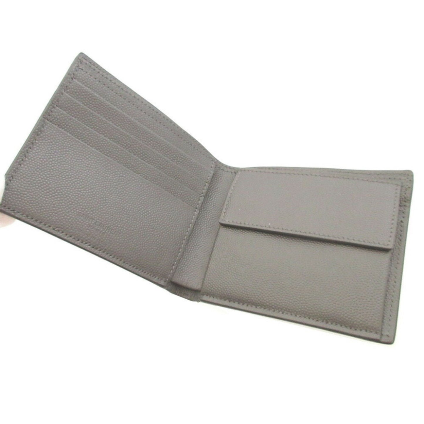Yves Saint Laurent Saint Laurent Paris 396303 Leather Grey Bi-Fold Wallet 1552Saint Laurent Paris