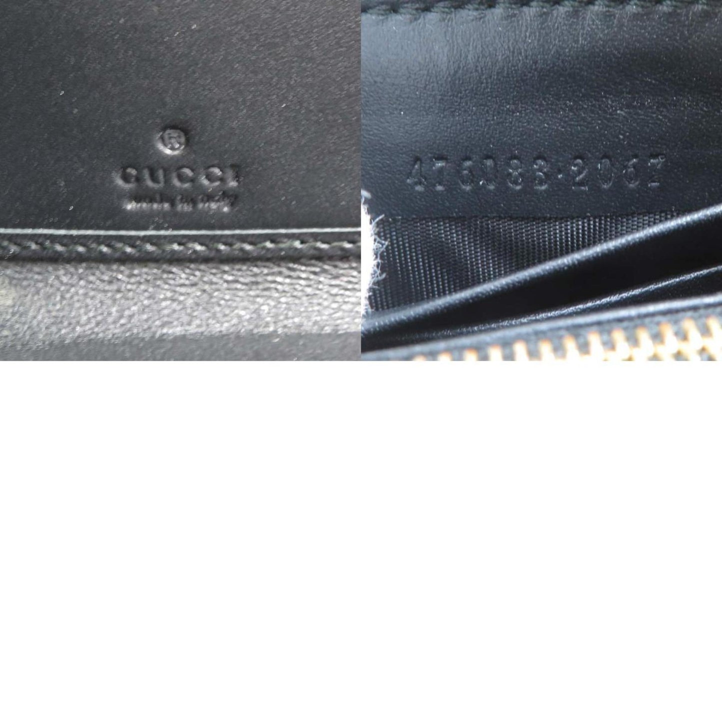 Gucci Men'S Round Long Wallet In Embossed Leather