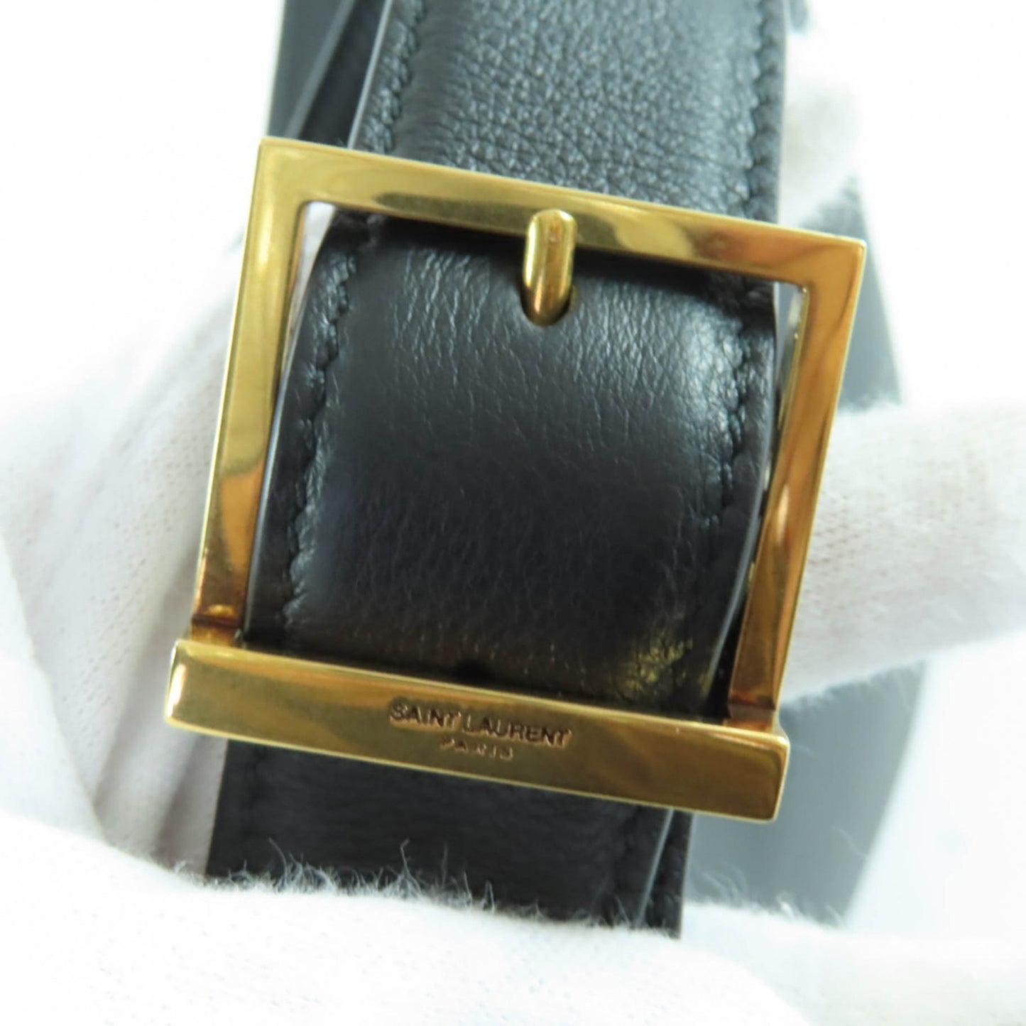 Saint Laurent 753837 Le 5 A 7 Soft Large Leather Shoulder Bag In Black With Gold Hardware And Dust