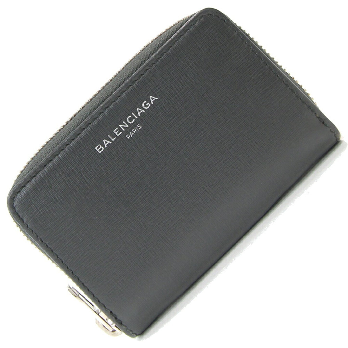 Balenciaga Coin Case 452503 Grey Green Leather Compact Wallet Mini