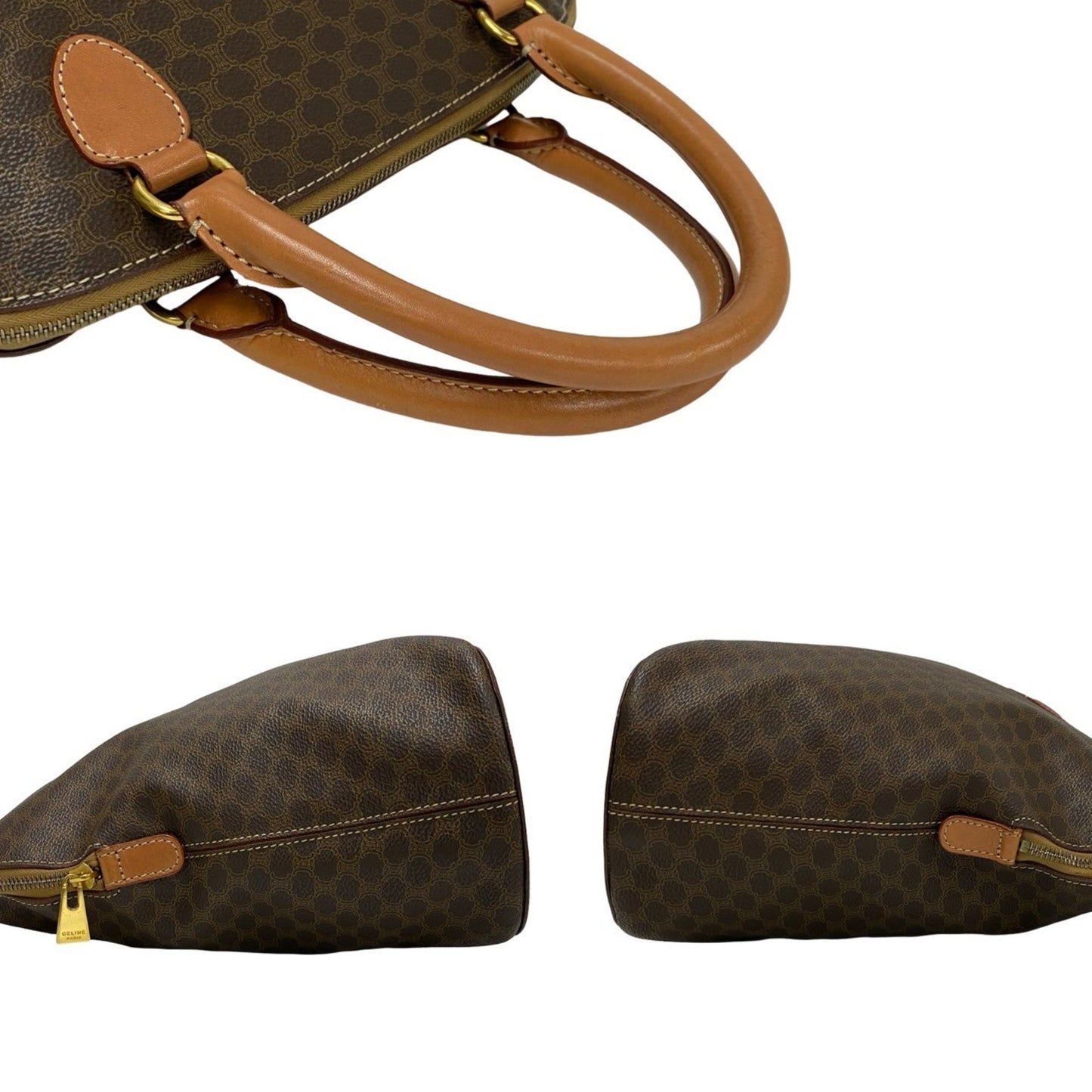 Celine Macadam Blason Triomphe Leather Handbag/Mini Tote Bag