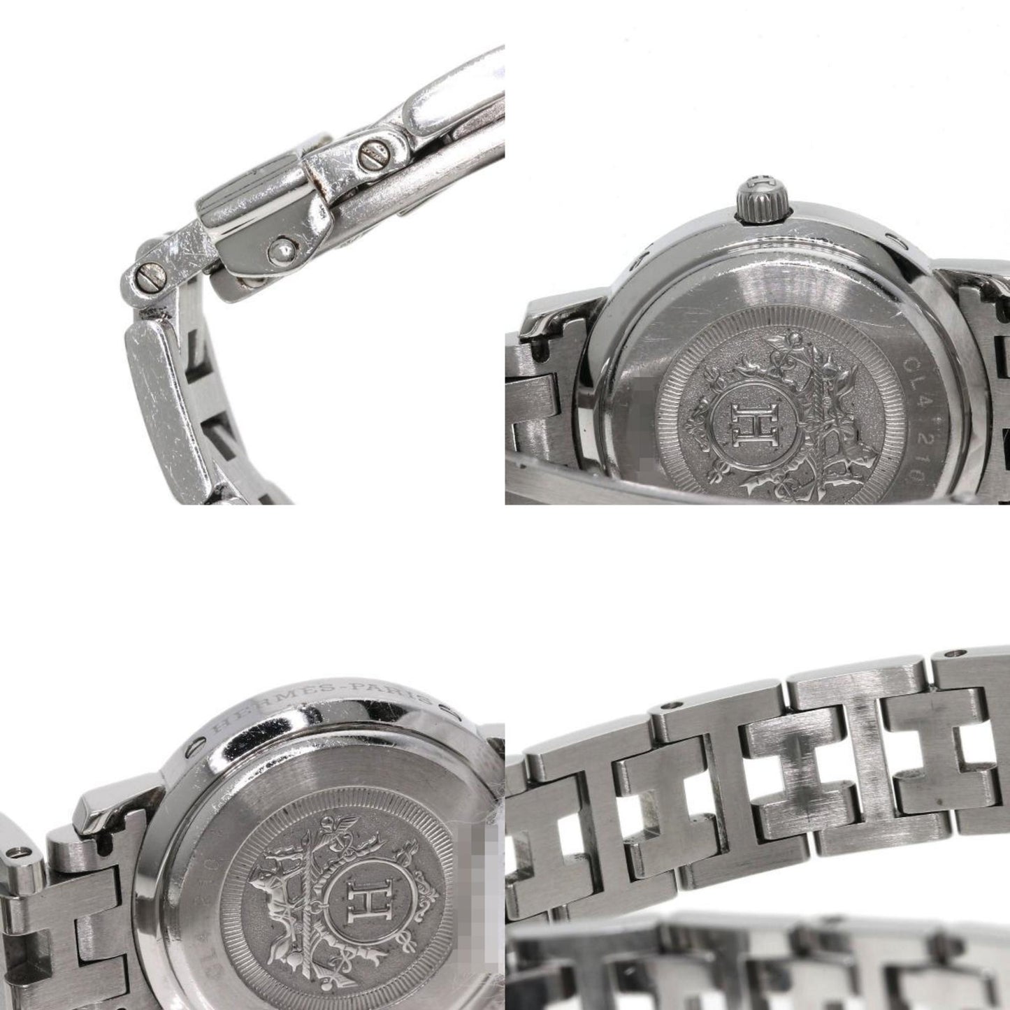 Hermes Cl4.210 Clipper Nacle Watch Stainless Steel Ss