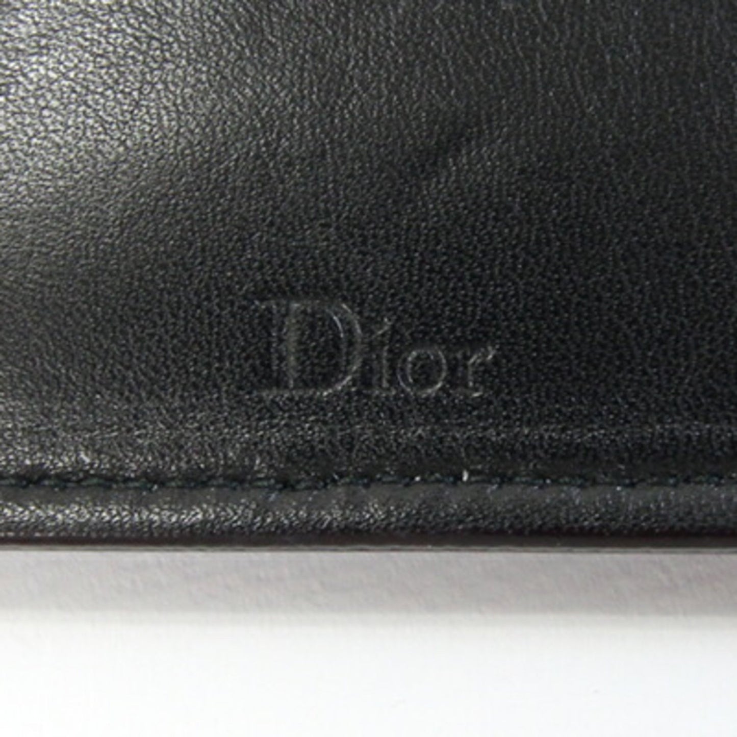 Christian Dior Dior Coin Case Blue White Leather Mini Pouch Purse Beads