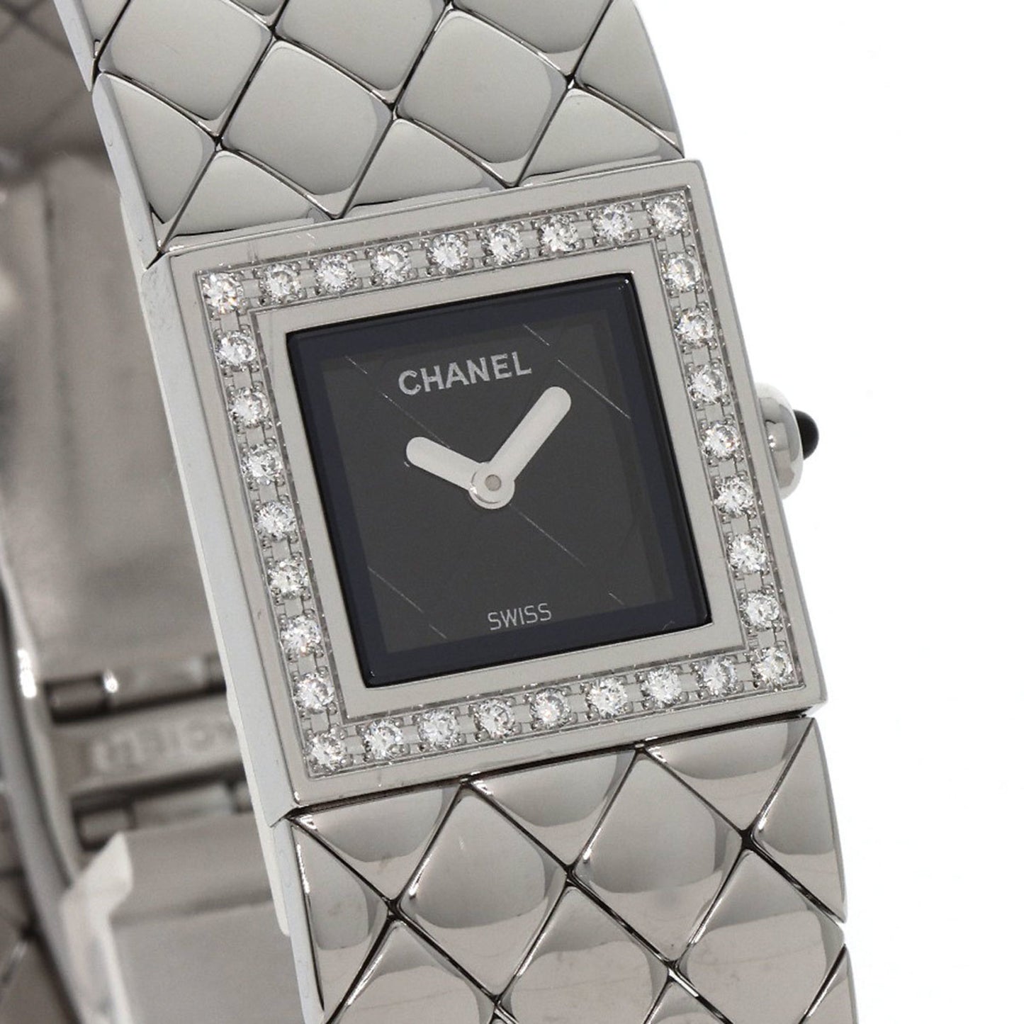 Chanel H0489 Matelasse Diamond Watch Stainless Steel Ss