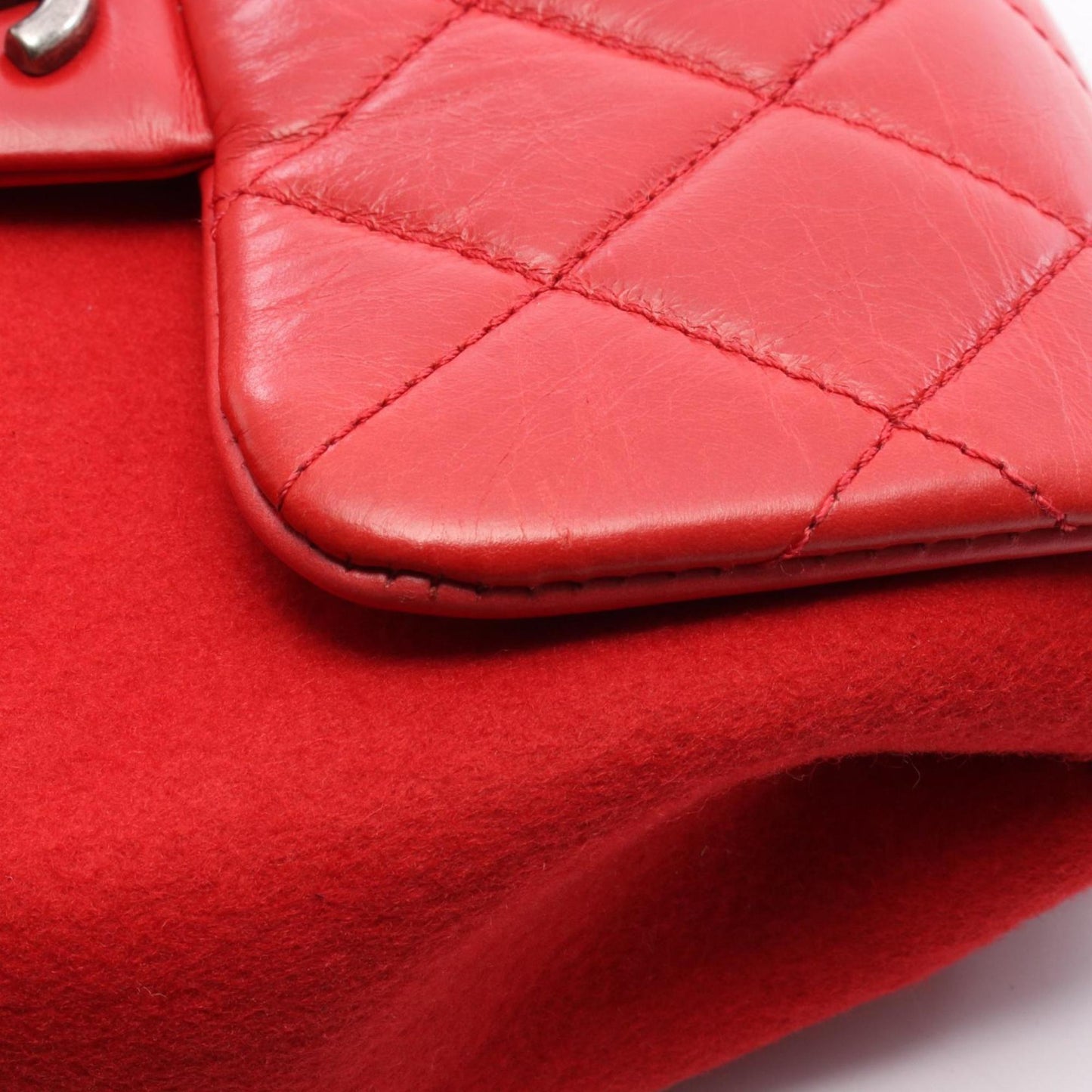Chanel Matelasse Shoulder Bag Leather Felt