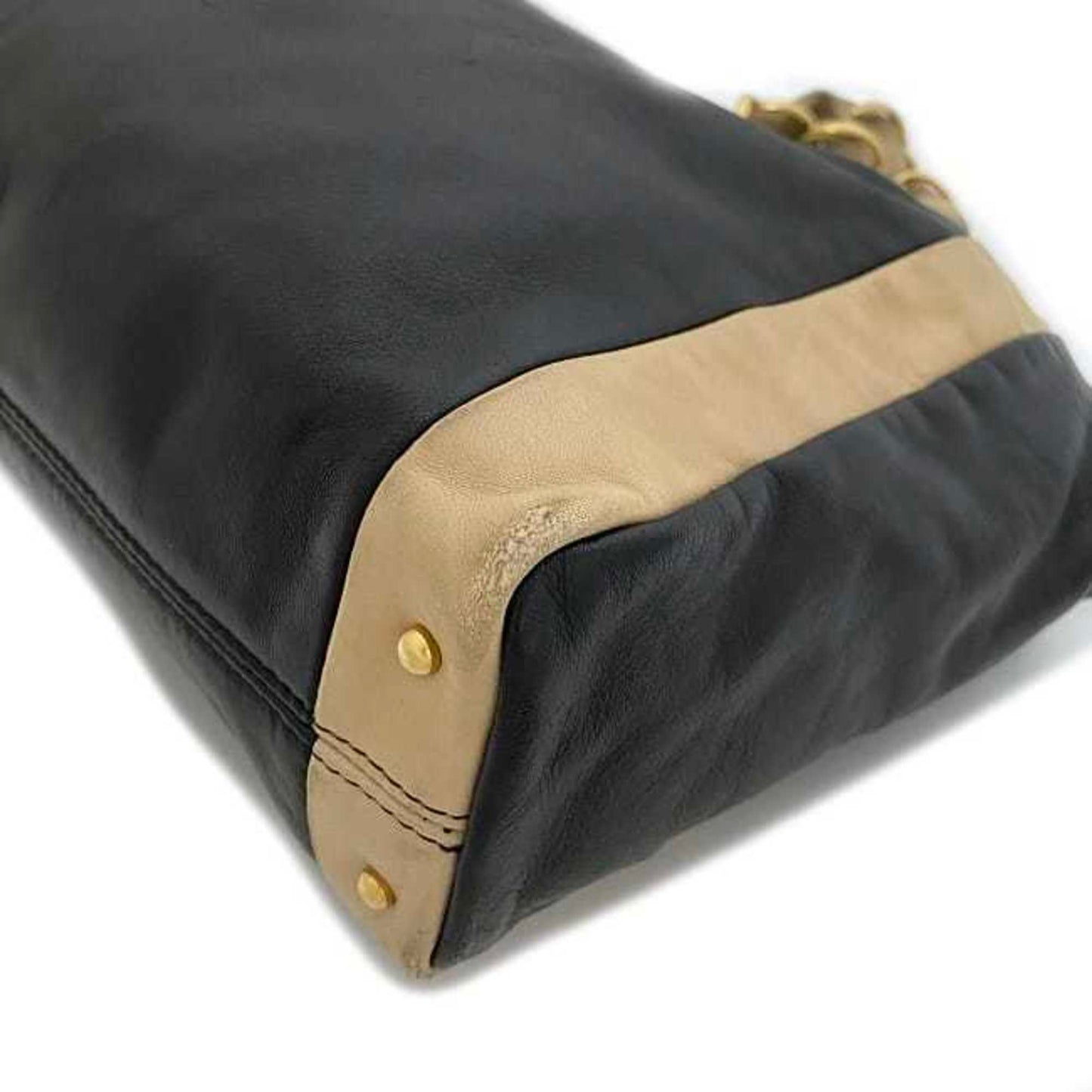 Chanel Chain Tote Bag Black Beige Gold Cocomark Leather Lambskin 7Th Chanel Big Soft