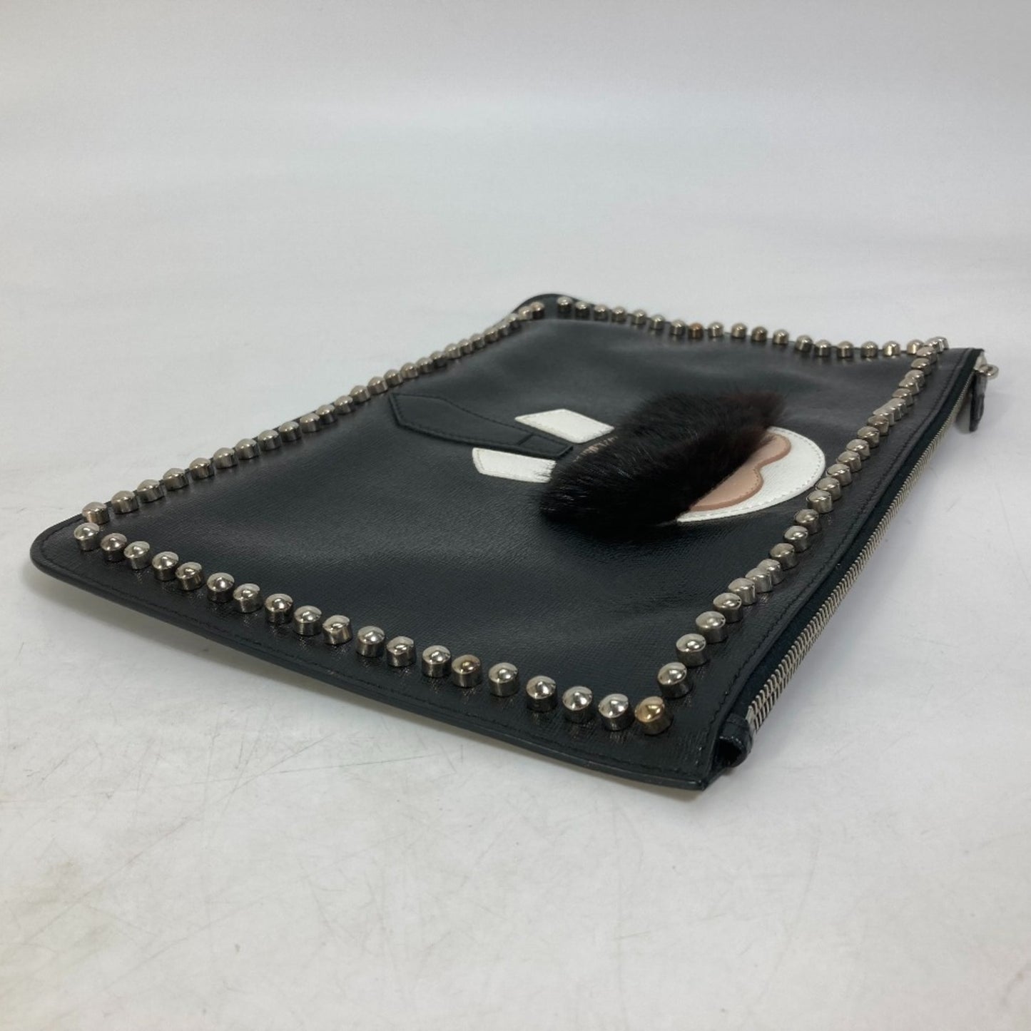 Fendi Studded Pouch Karl Lagerfeld Carlito Clutch Bag Leather