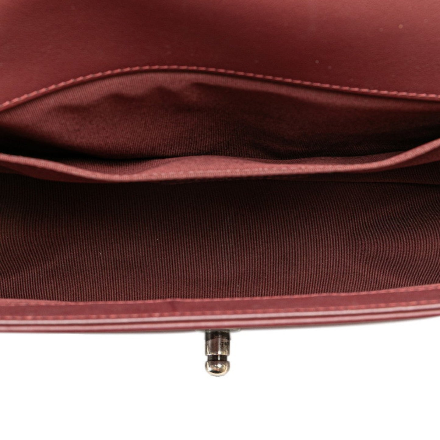 Chanel Boy 25 Coco Mark Chain Shoulder Bag Wine Red Velour