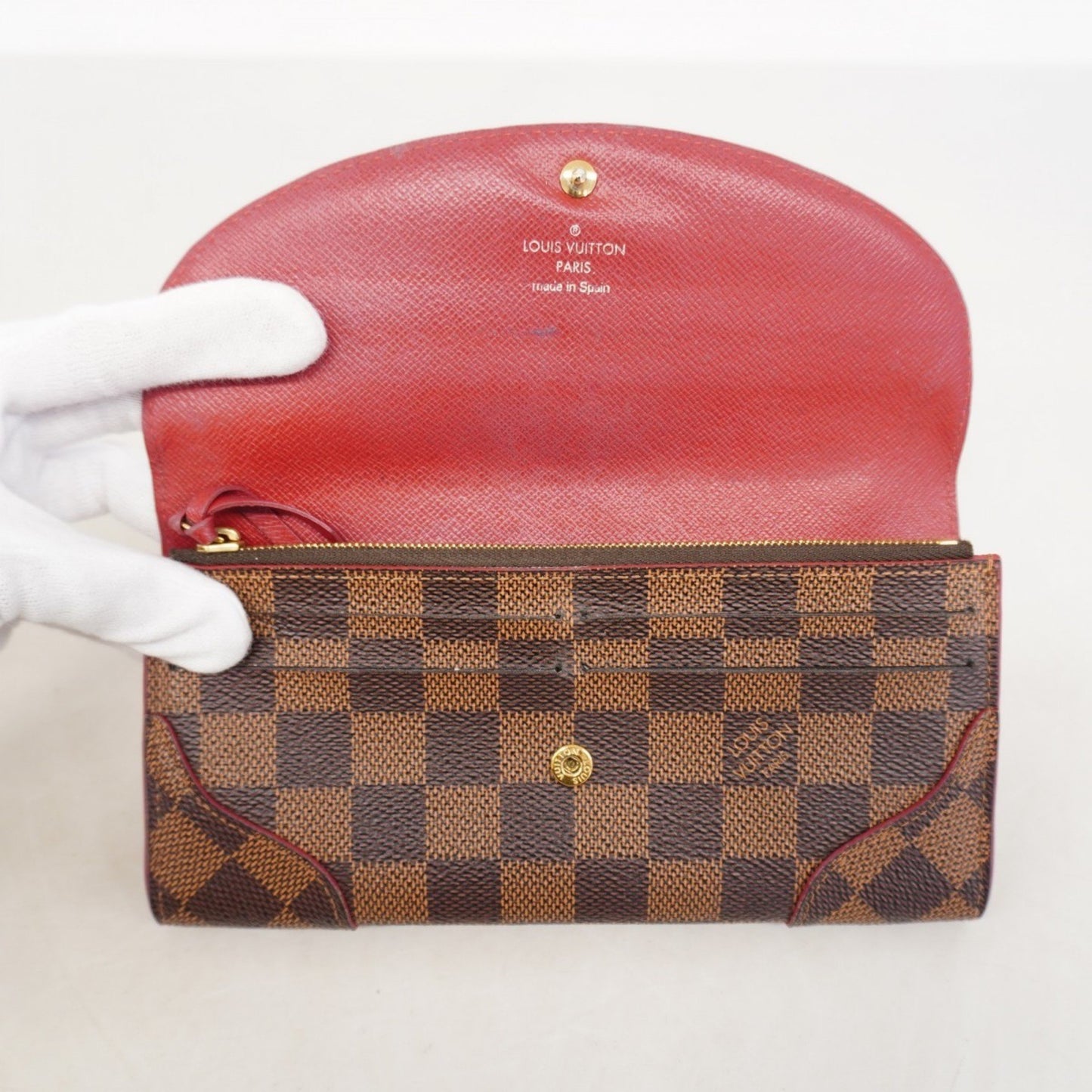 Louis Vuitton Damier Portefeuille Kaisa Long Wallet N61221 Ebene Trois