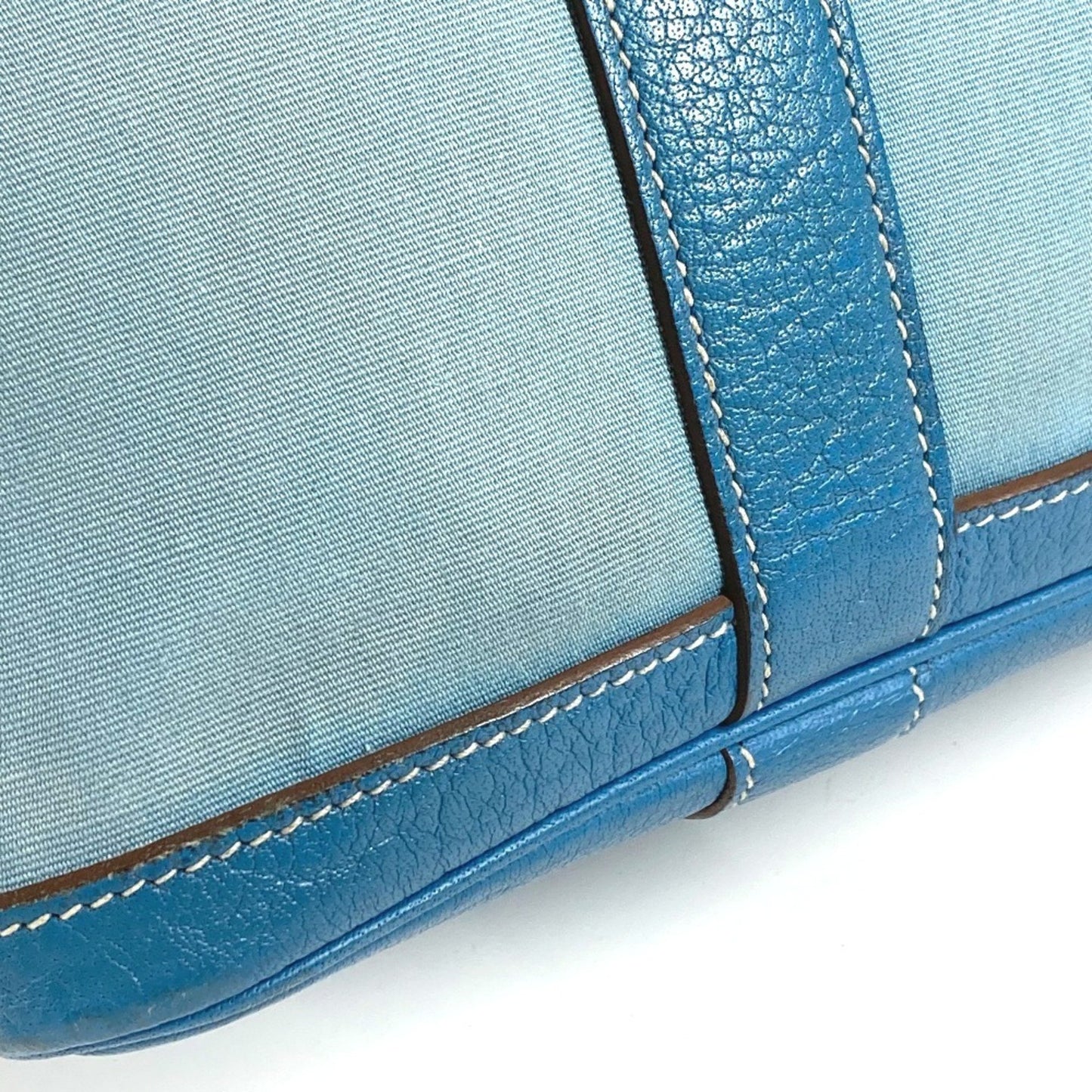 Hermes Garden Party Tpm Toile Officier Leather Handbag/Tote Bag