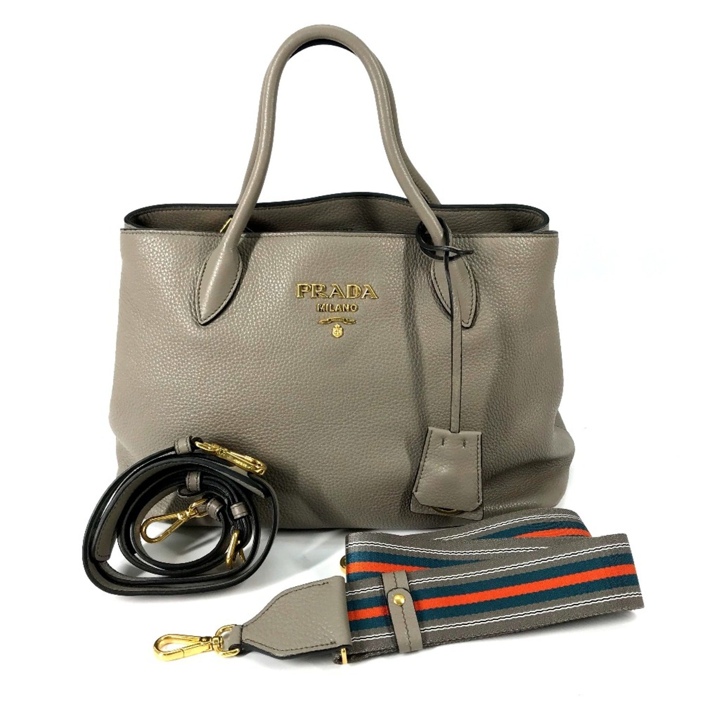 Prada 1Ba579 Logo 2Way Hand Bag Crossbody Shoulder Bag Shoulder Bag Gray