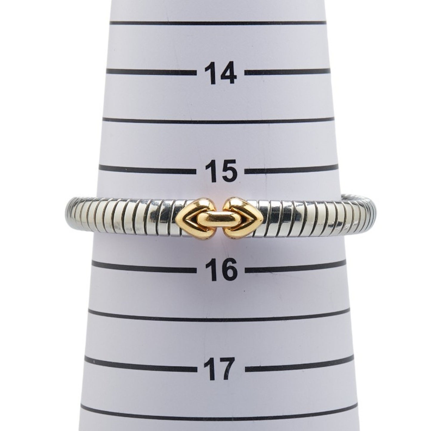 Bvlgari Doppio Cuore Bangle In Stainless Steel