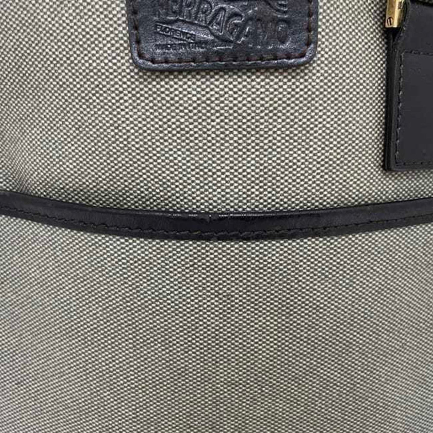 Salvatore Ferragamo Shoulder Bag Ec-23491 Grey Brown Pvc Canvas Crossbody