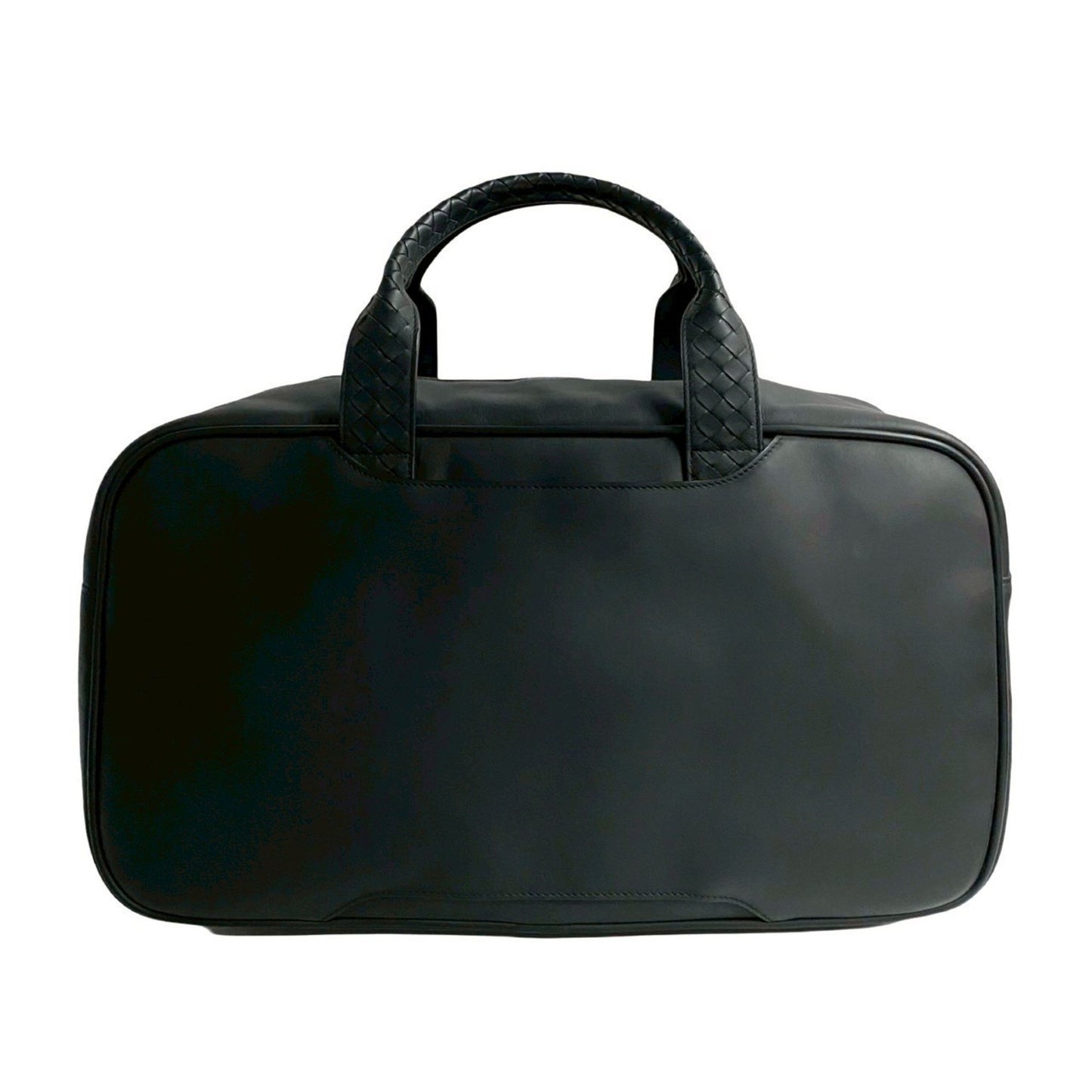 Bottega Veneta Intrecciato Leather Mini Boston Bag In Black