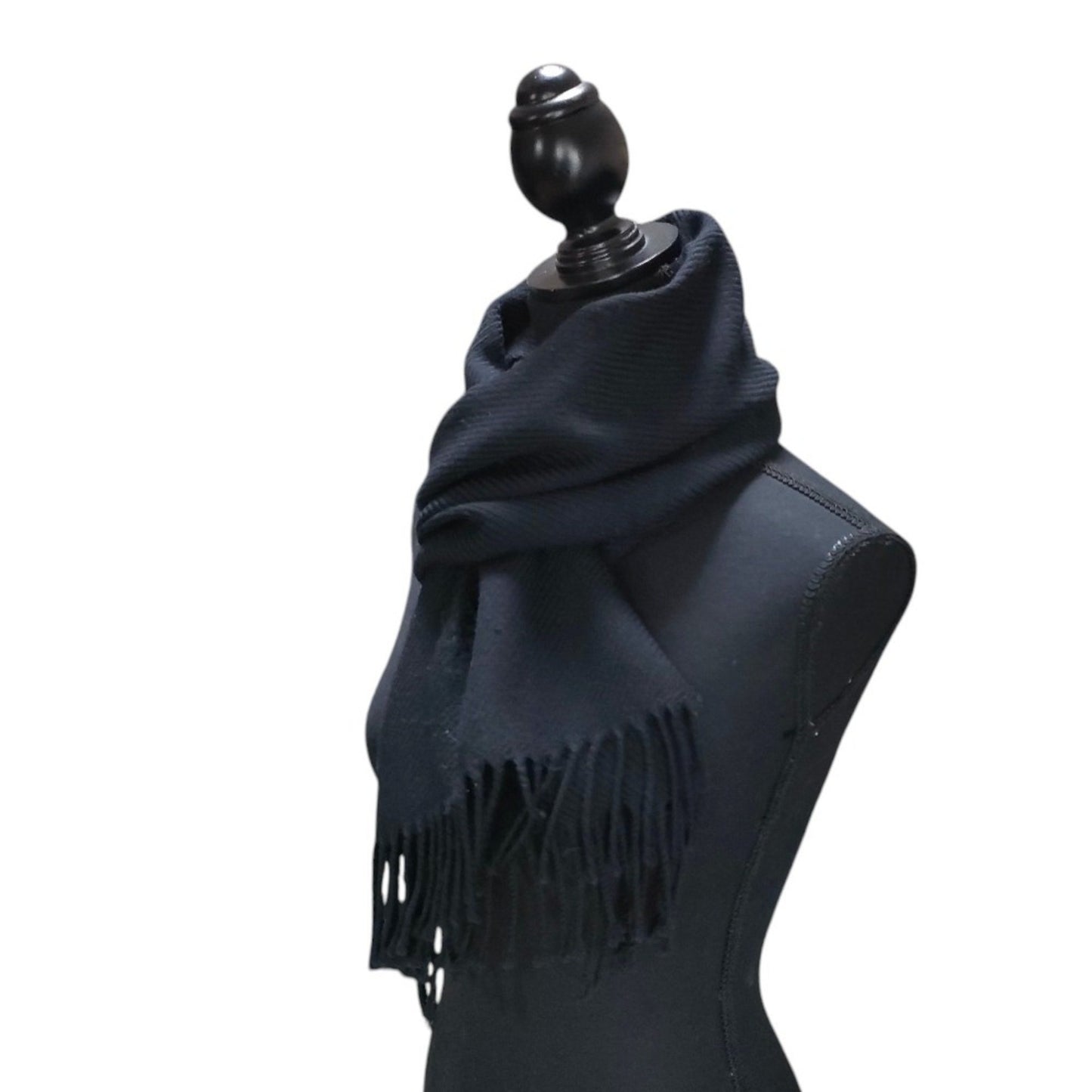 Prada Prada Wool Logo Embroidered Fringe Scarf/Stole In Black