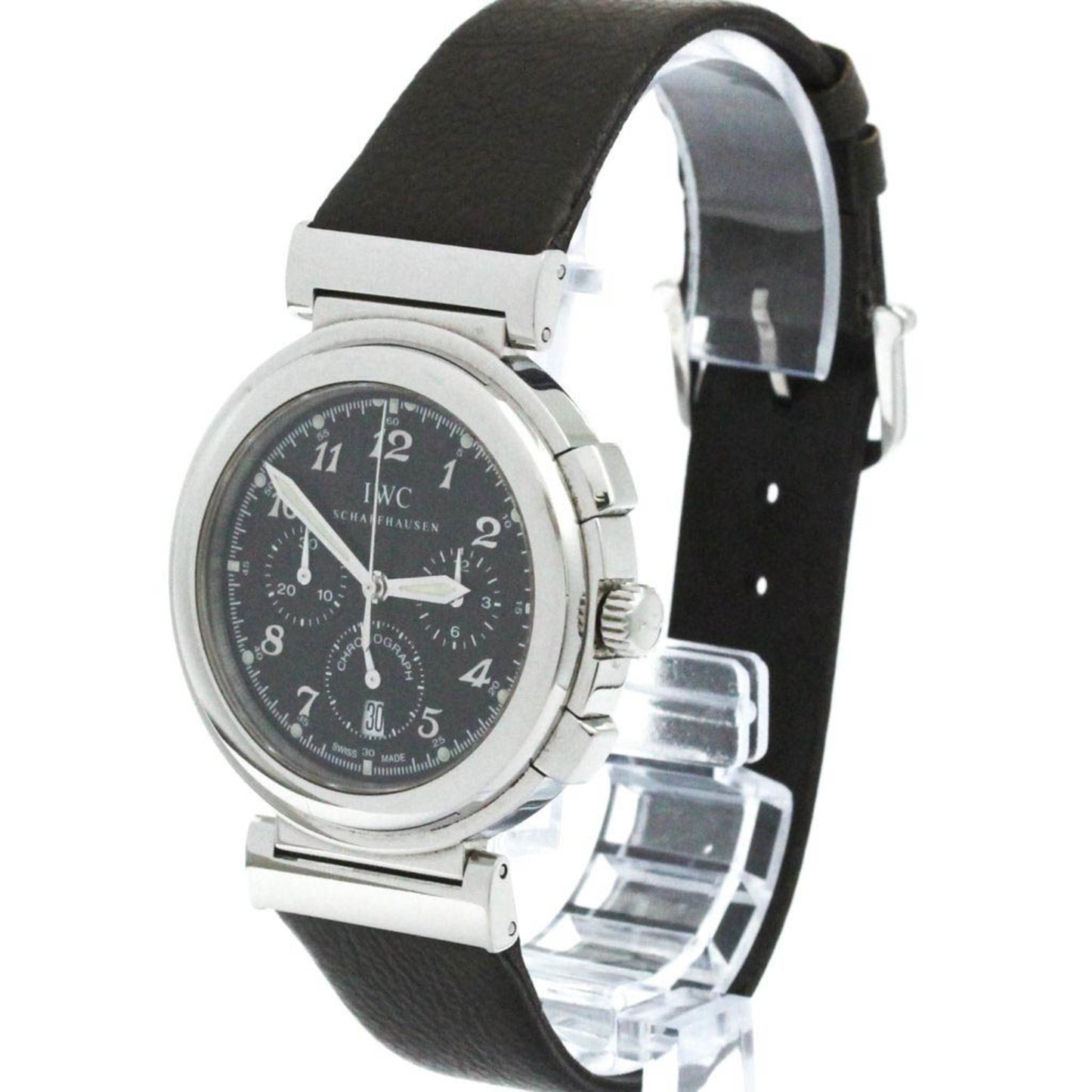 Polished Iwc Da Vinci Sl Chronograph Steel Quartz Watch Iw372810 Bf582402