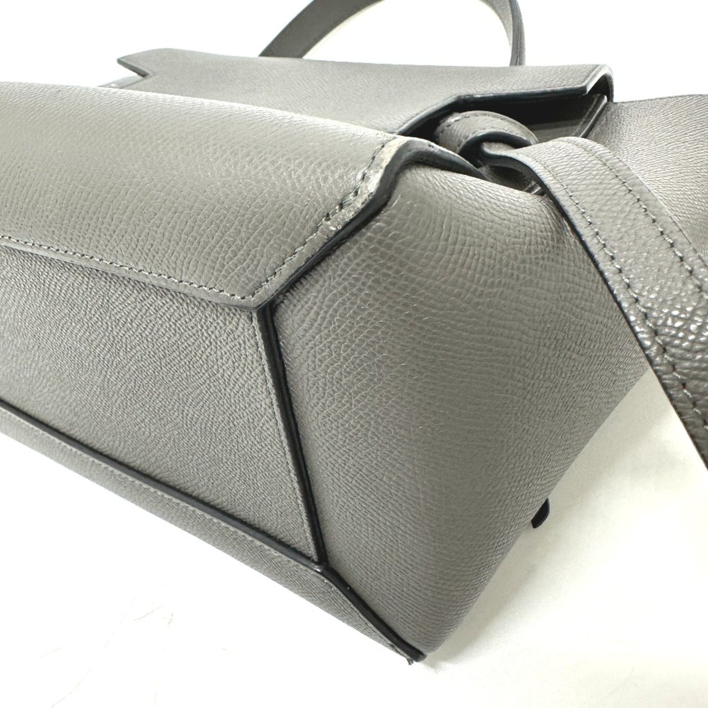 Celine 189153 Logo 2Way Shoulder Bag Hand Bag Gray