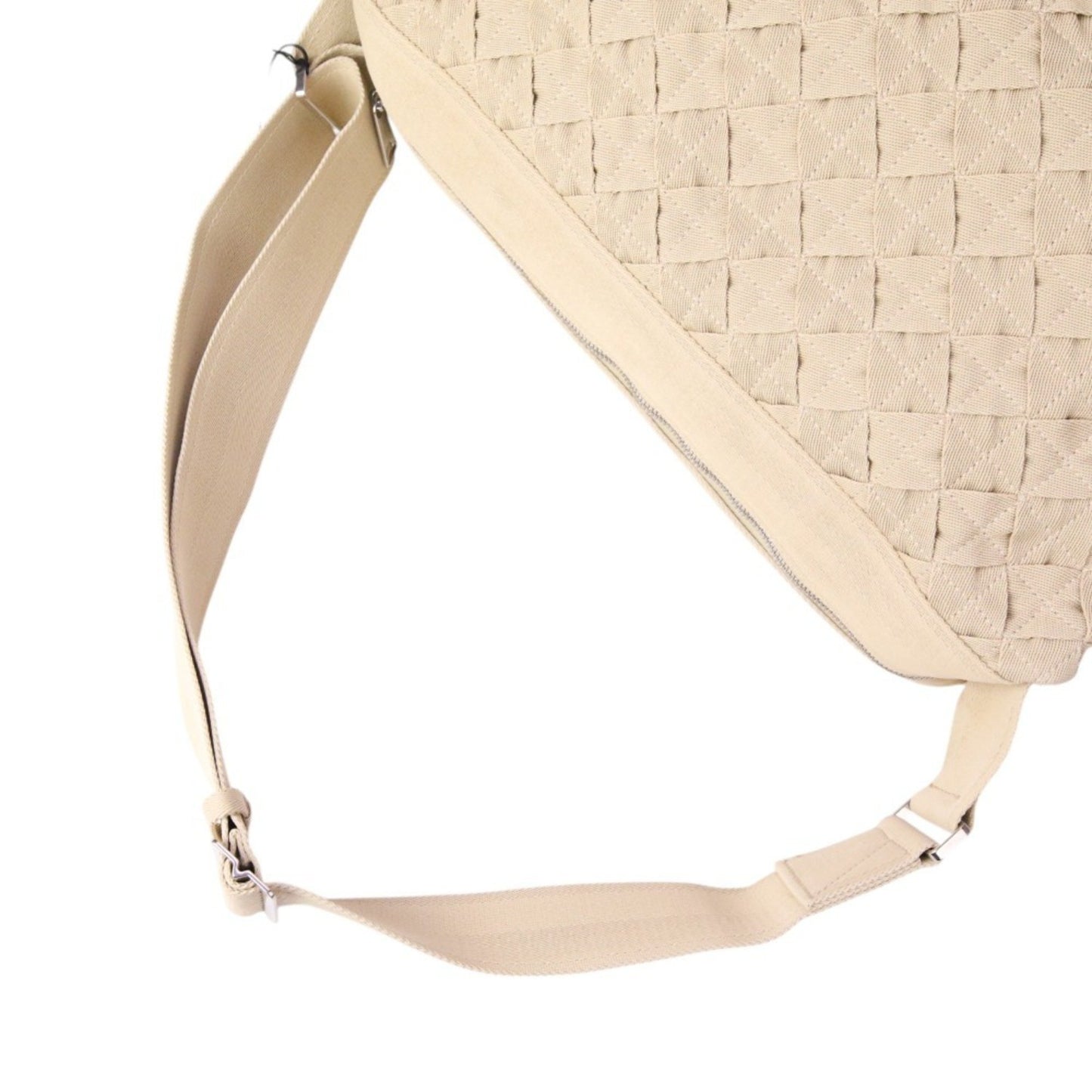 Bottega Veneta Bottega Veneta Intrecciato Webbing Line Canvas Shoulder Bag Beige