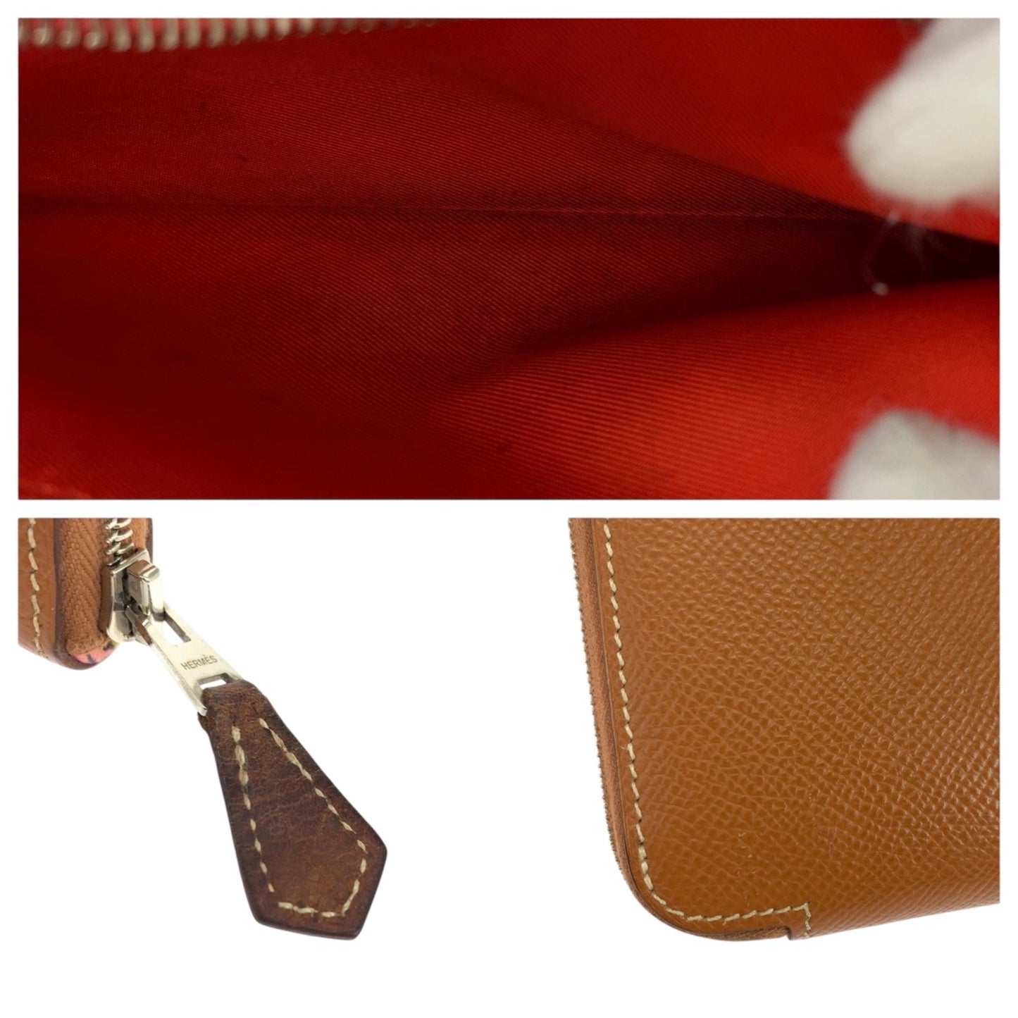 Hermes Azap Long Silk In Gold Brown Silver Hardware Epsom Leather Wallet Round Zipper X Stamp