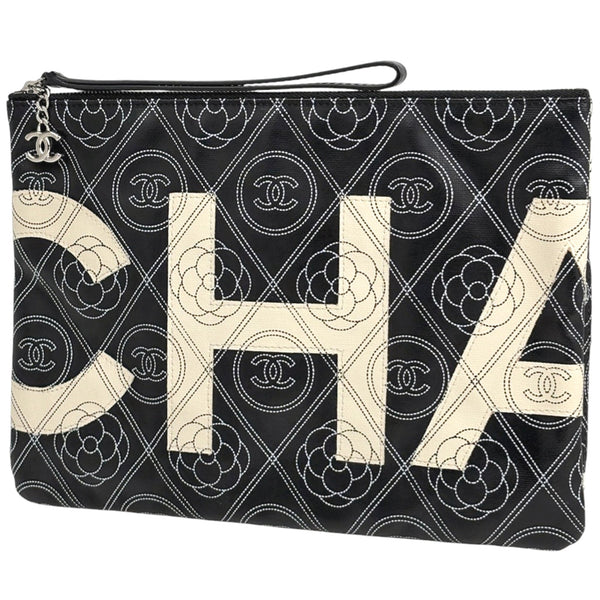 Chanel Clutch Bag in Coated Canvas and Leather