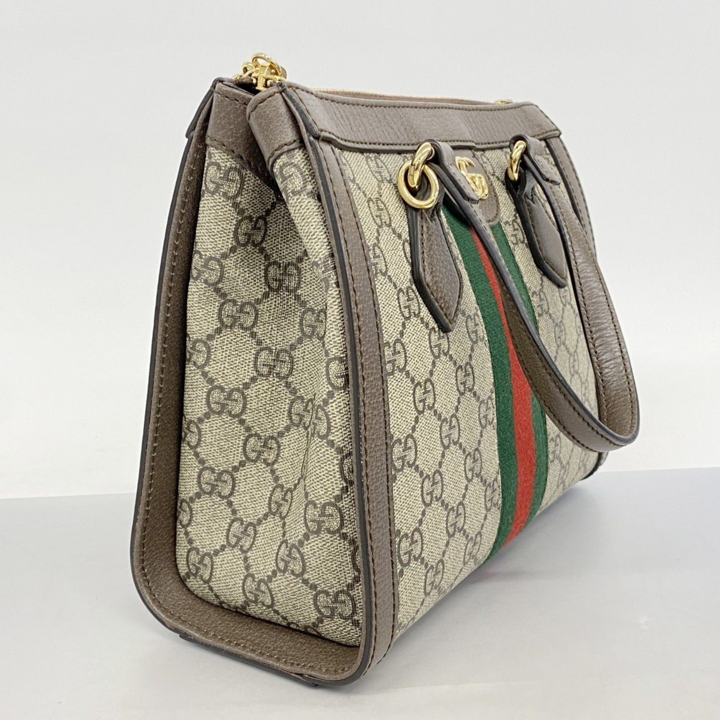 Gucci Ophidia Handbag 547551 Leather Brown Beige