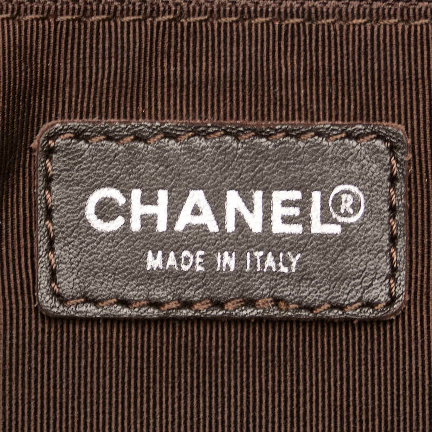 Chanel Coco Mark Handbag Boston Bag Brown Caviar Skin
