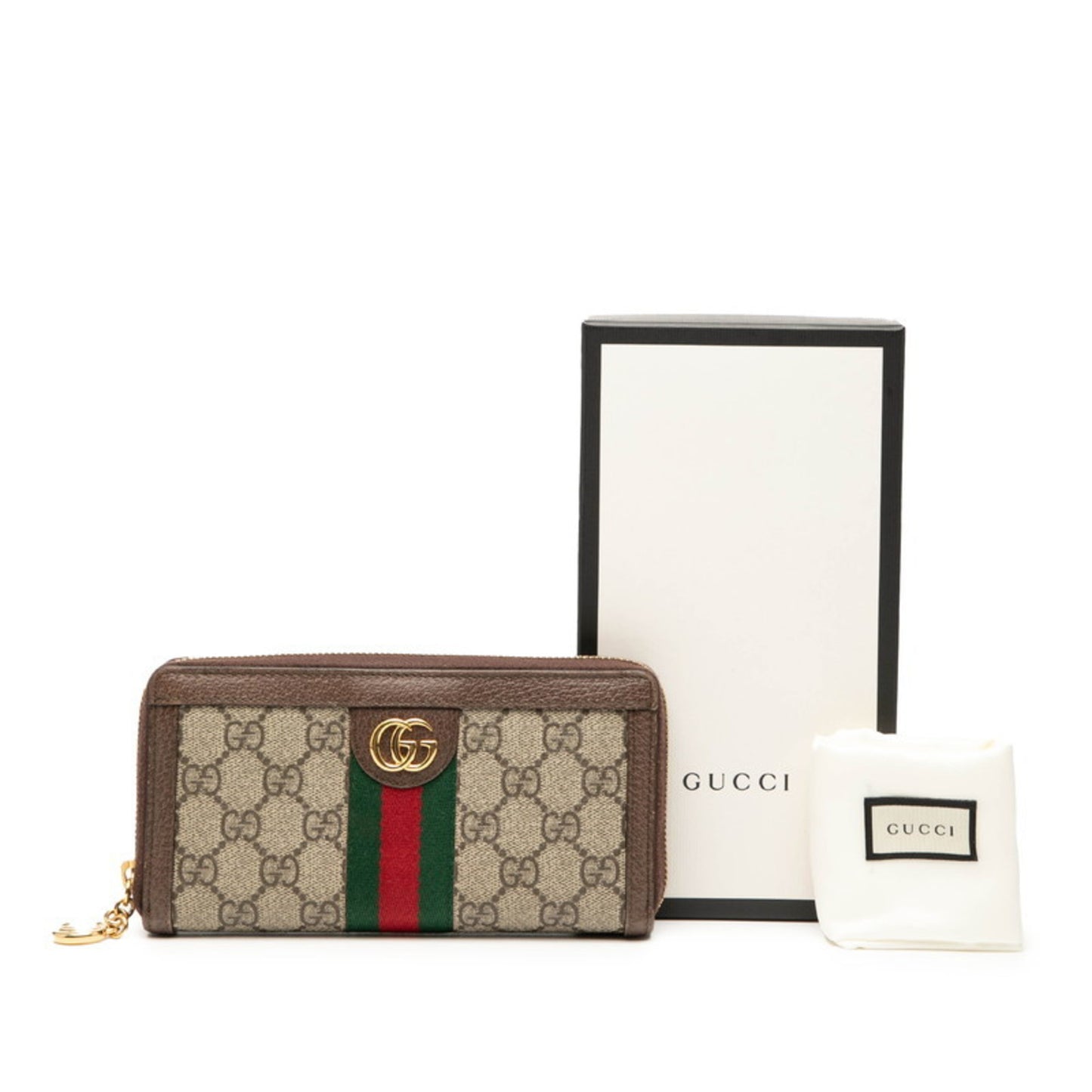Gucci Gg Supreme Offdia Long Wallet With Round Zipper
