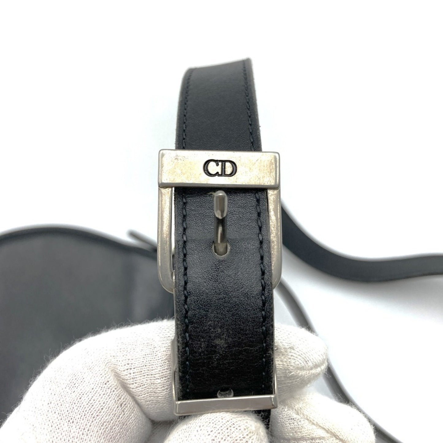 Christian Dior Dior Old Shoulder Bag Leather Black