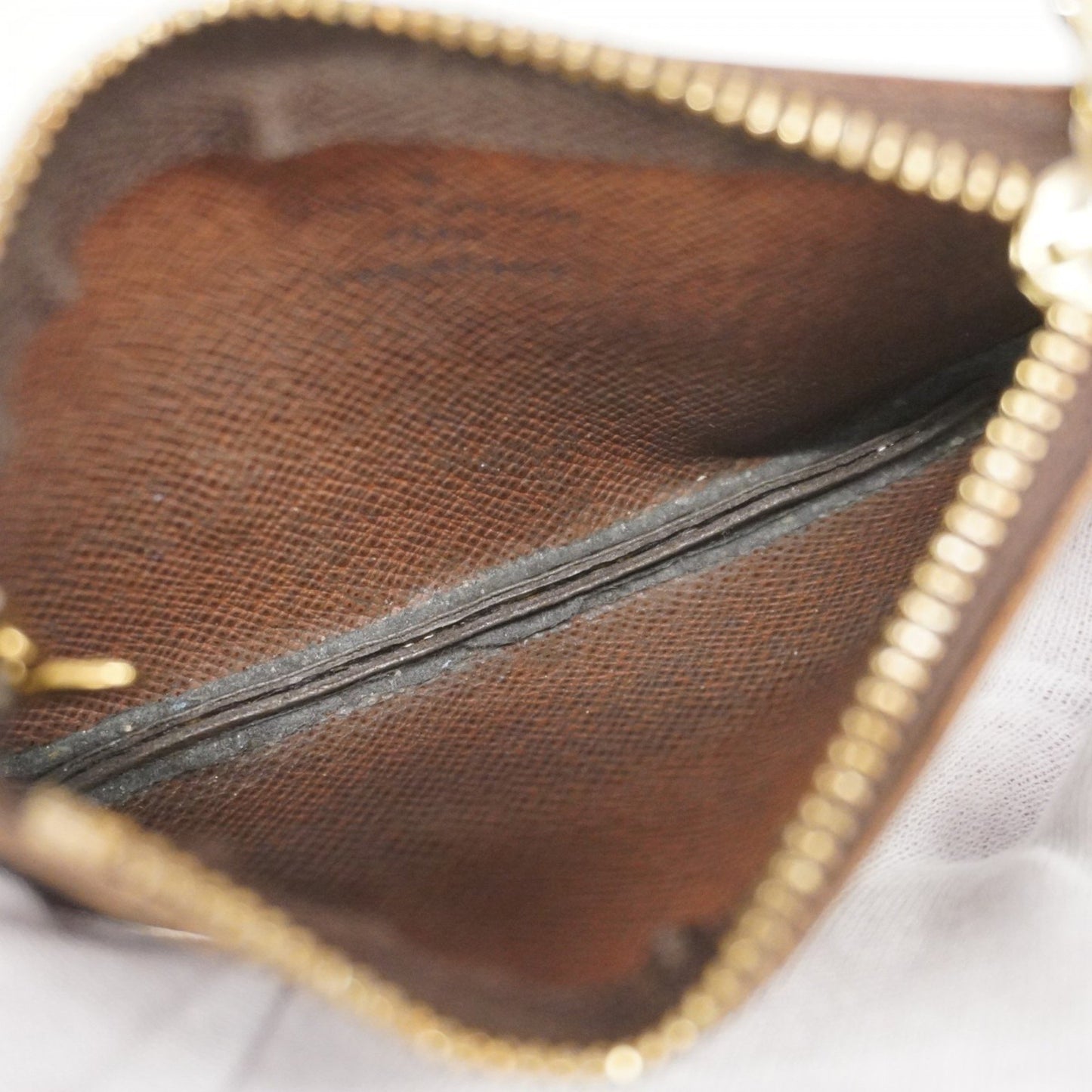 Louis Vuitton Monogram Pochette Cle Wallet/Coin Case M62650 Brown