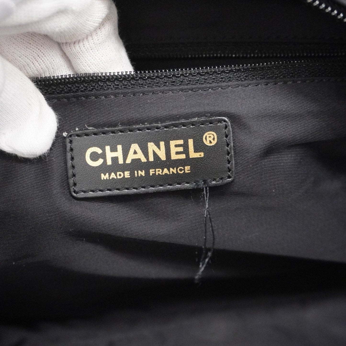 Chanel New Travel Nylon Handbag In Black Champagne
