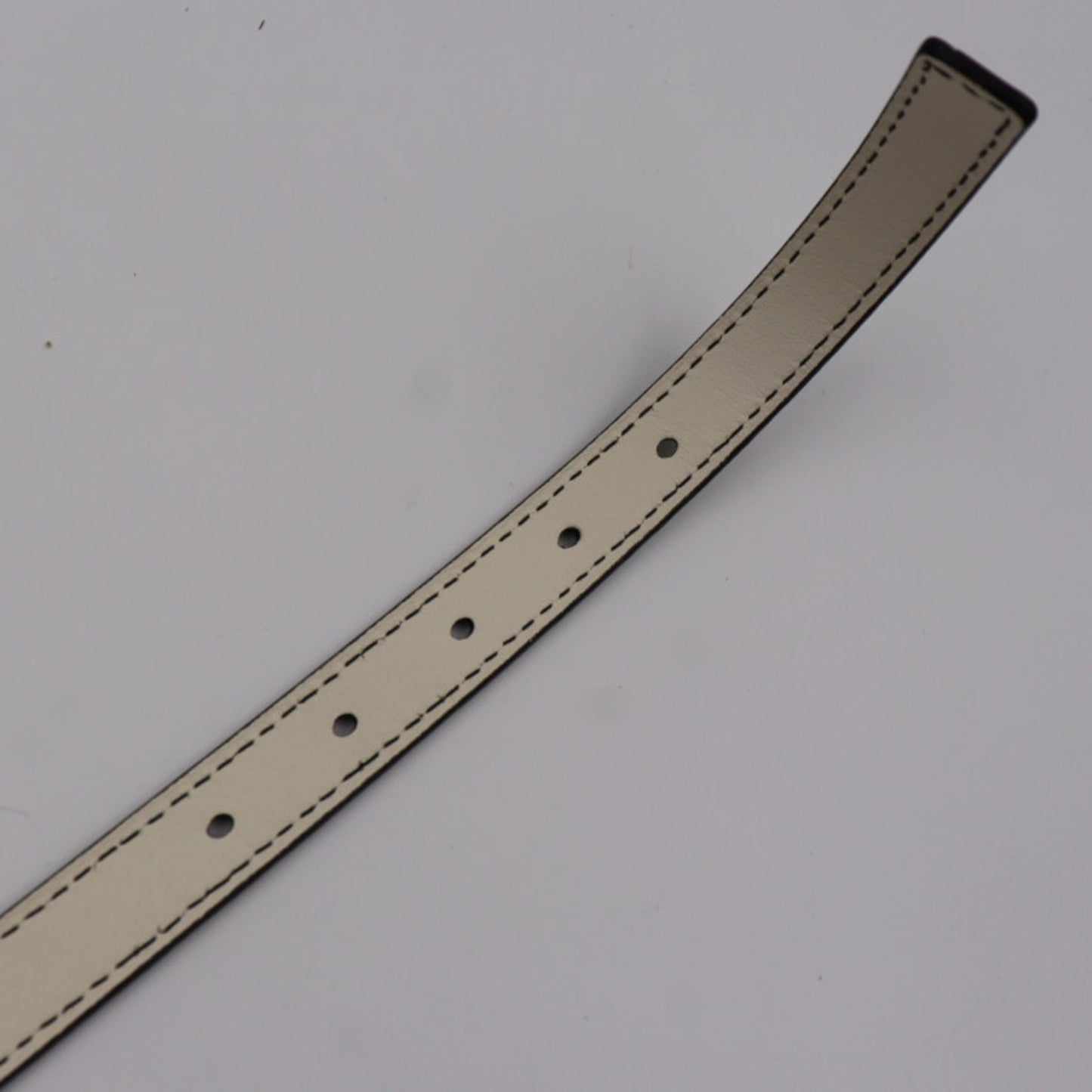 Christian Dior D-Fence Belt Leather Ivory System Gold Metal Fittings Logo Narrow