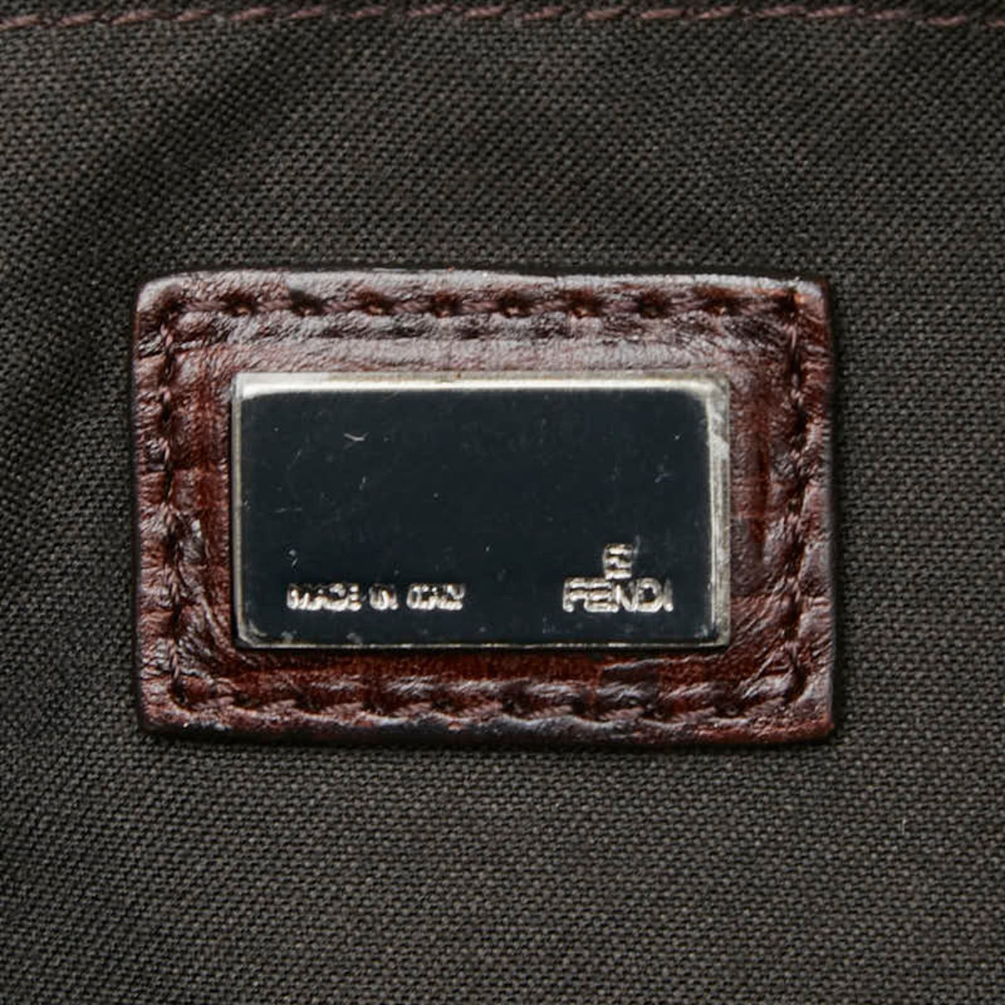 Fendi Zucca Tote Bag Handbag 8Bl096 Brown Enamel