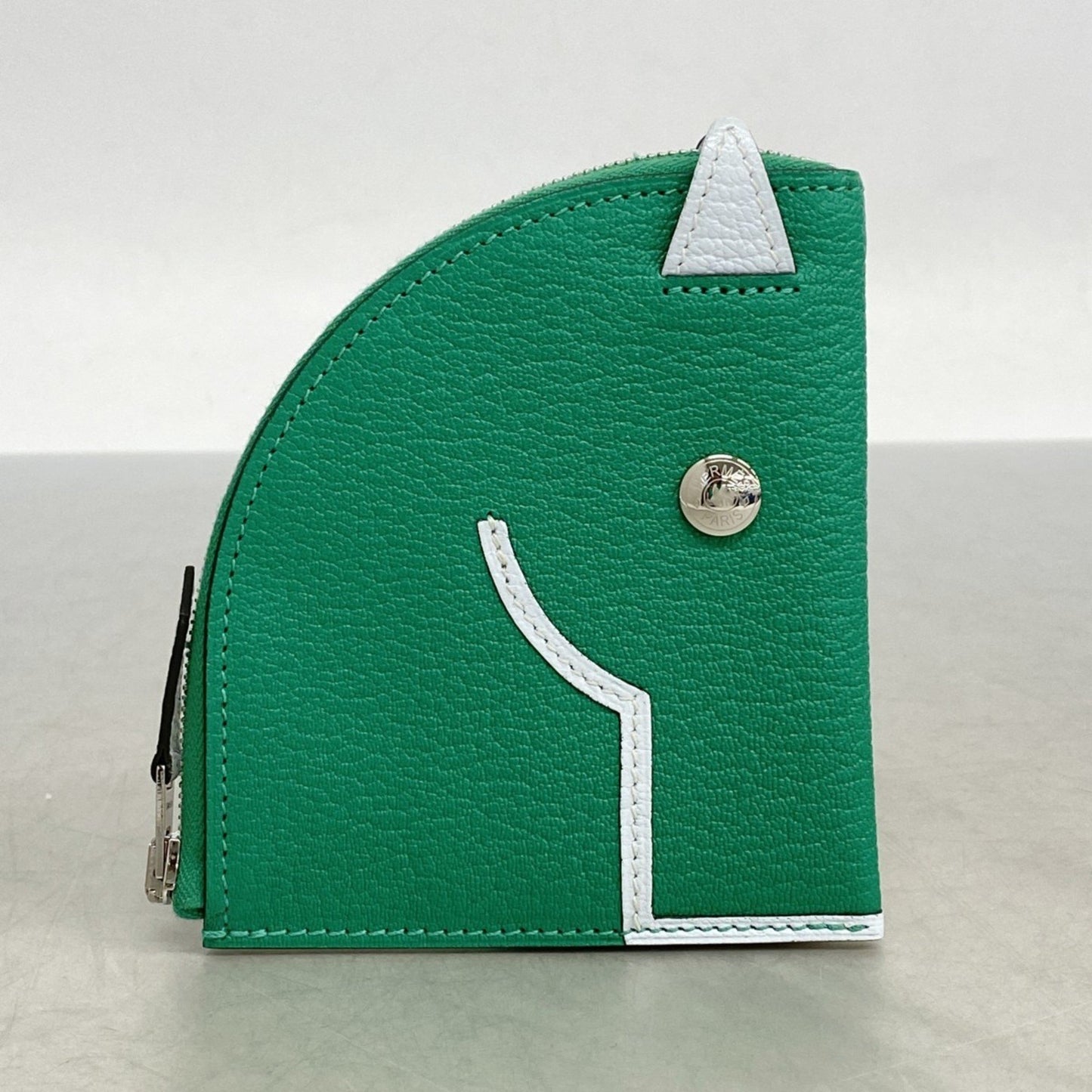 Hermes Herms Paddock Chevre Mysore Mint Blue Plume Wallet/Coin Case