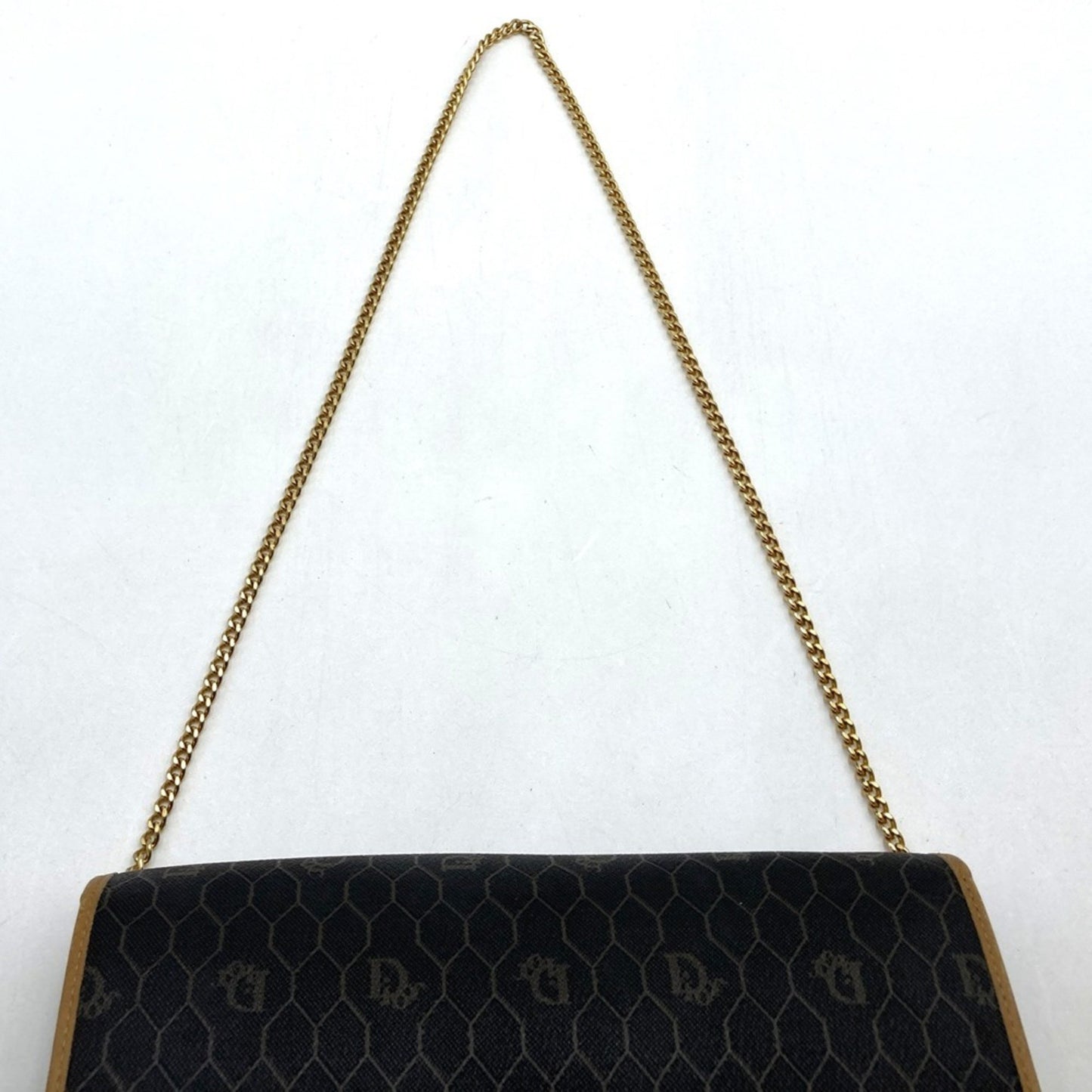 Christian Dior Dior Christian Honeycomb Shoulder Bag Black Brown Leather
