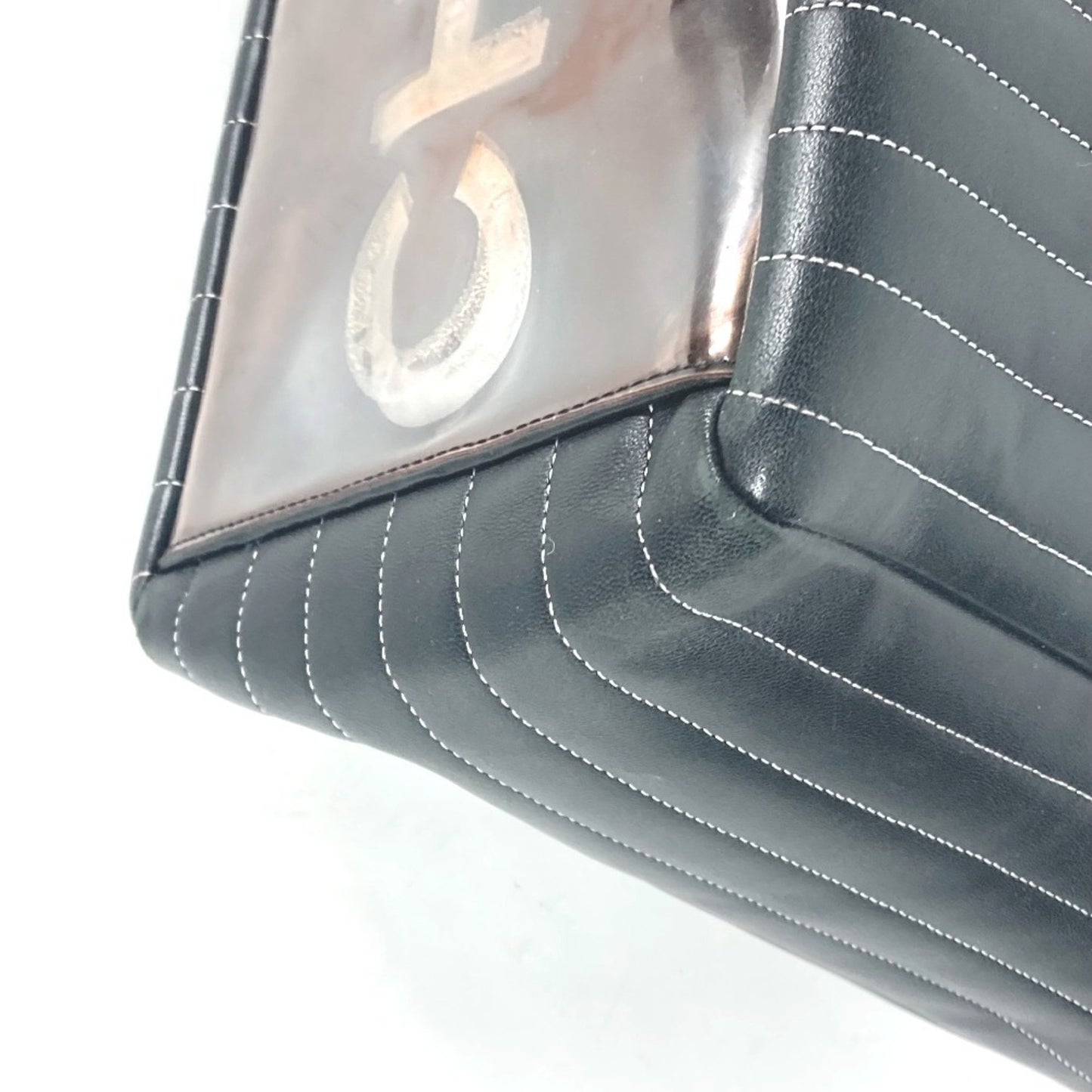 Chanel Mademoiselle W-Chain Shoulder Bag Tote Leather