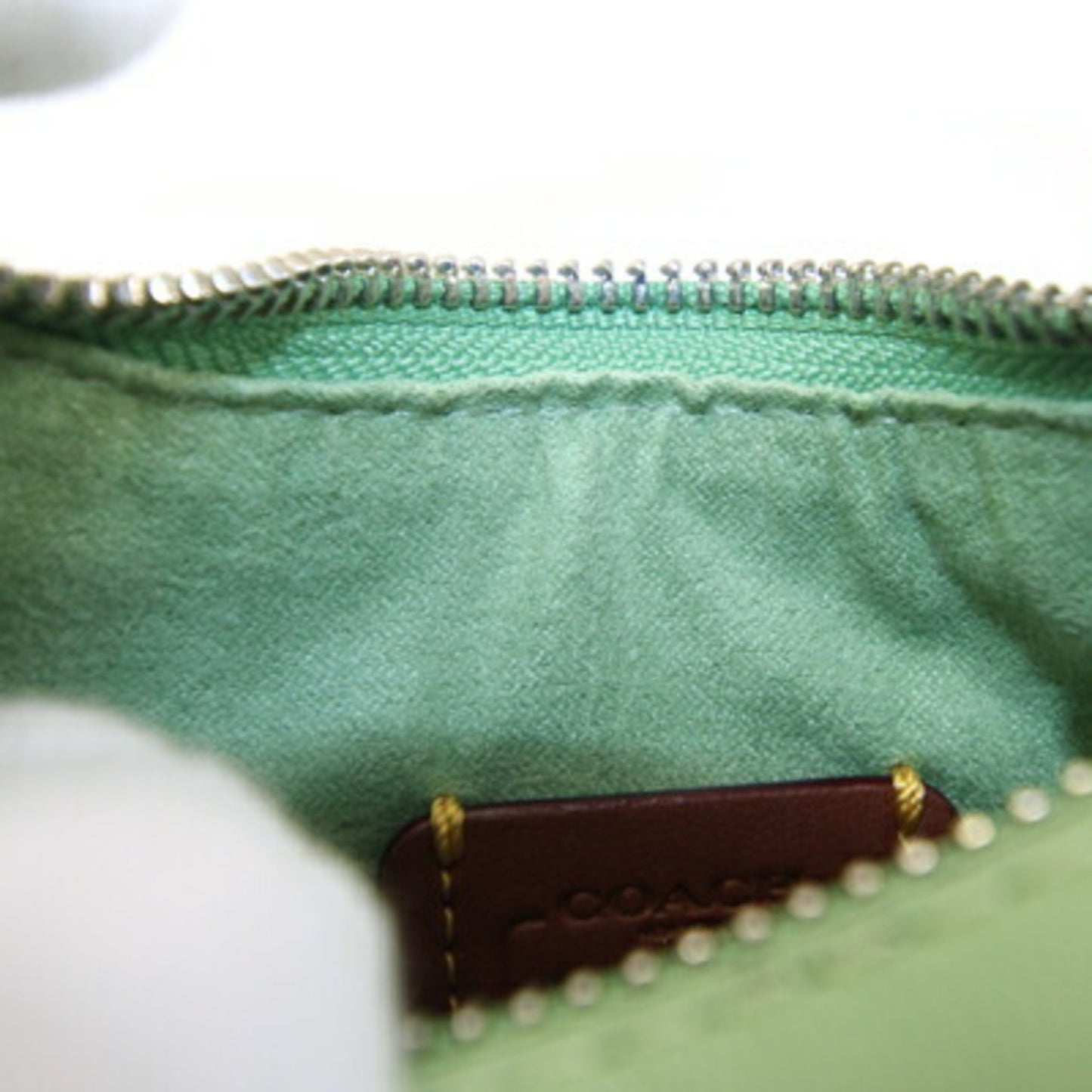 Coach Johnny Cr508 Shoulder Bag In Light Green Leather.