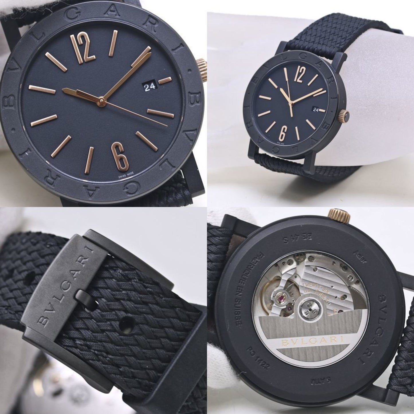 Bvlgari Solotempo Watch 102929 Bb41S Stainless Steel X Rubber