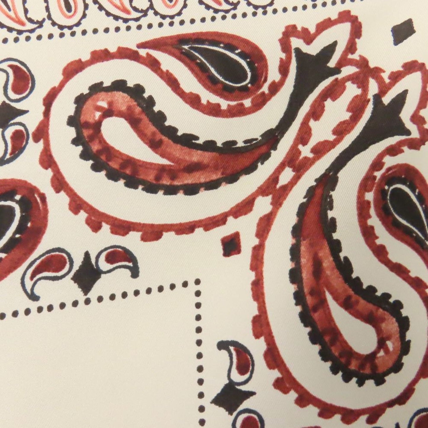 Christian Dior Scarf/Muffler Silk White Red Paisley Bird Large