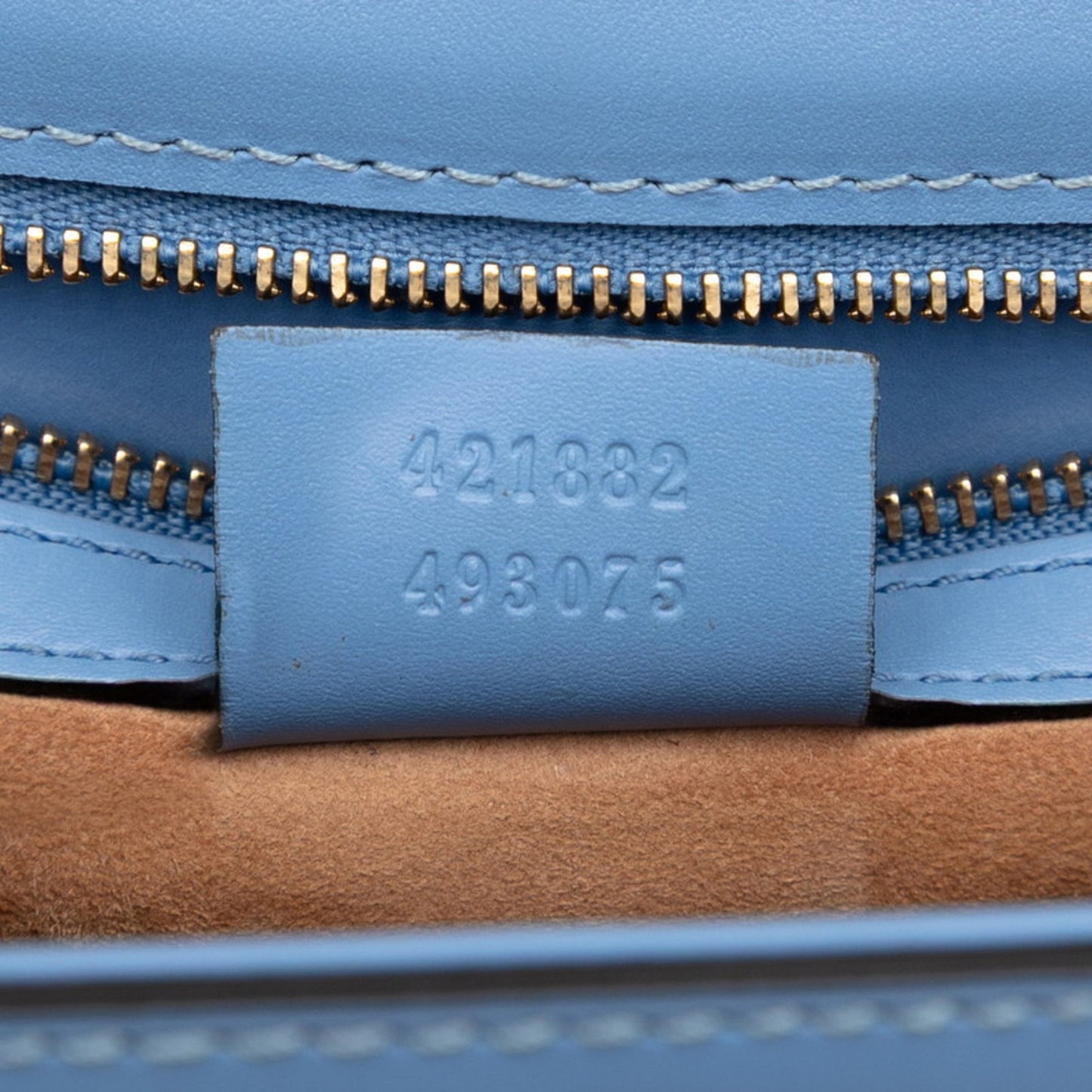 Gucci Sylvie One-Shoulder Bag 421882 Blue Leather
