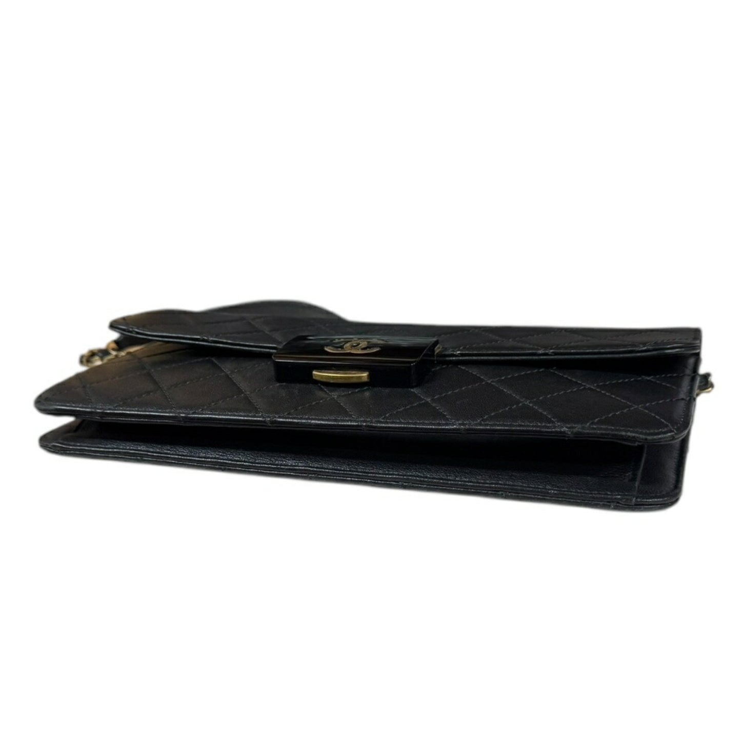 Chanel Matelasse Shoulder Bag Leather Black