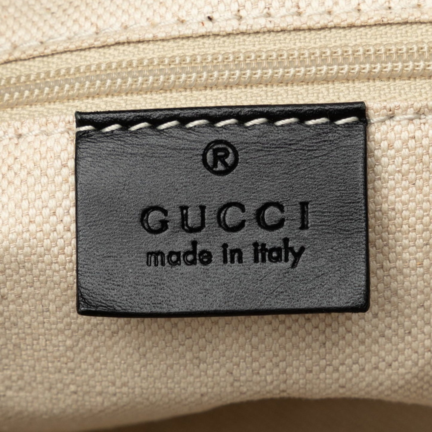 Gucci Diamante Sukey Handbag Shoulder Bag 247902 Beige Black Canvas Leather