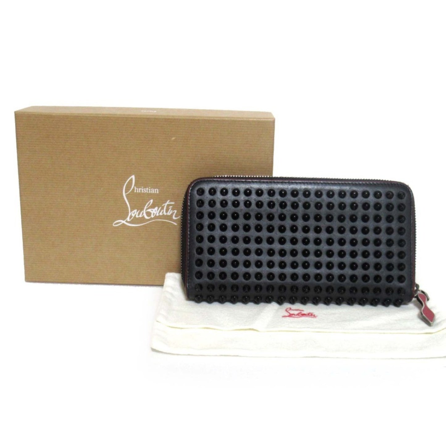 Christian Louboutin Panettone Long Wallet In Black Calf Leather